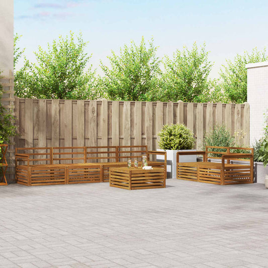 Buiten bankenset 7 pcs Naturel Massief Acaciahout is nu te koop bij PeponiXL, paradijselijk wonen!