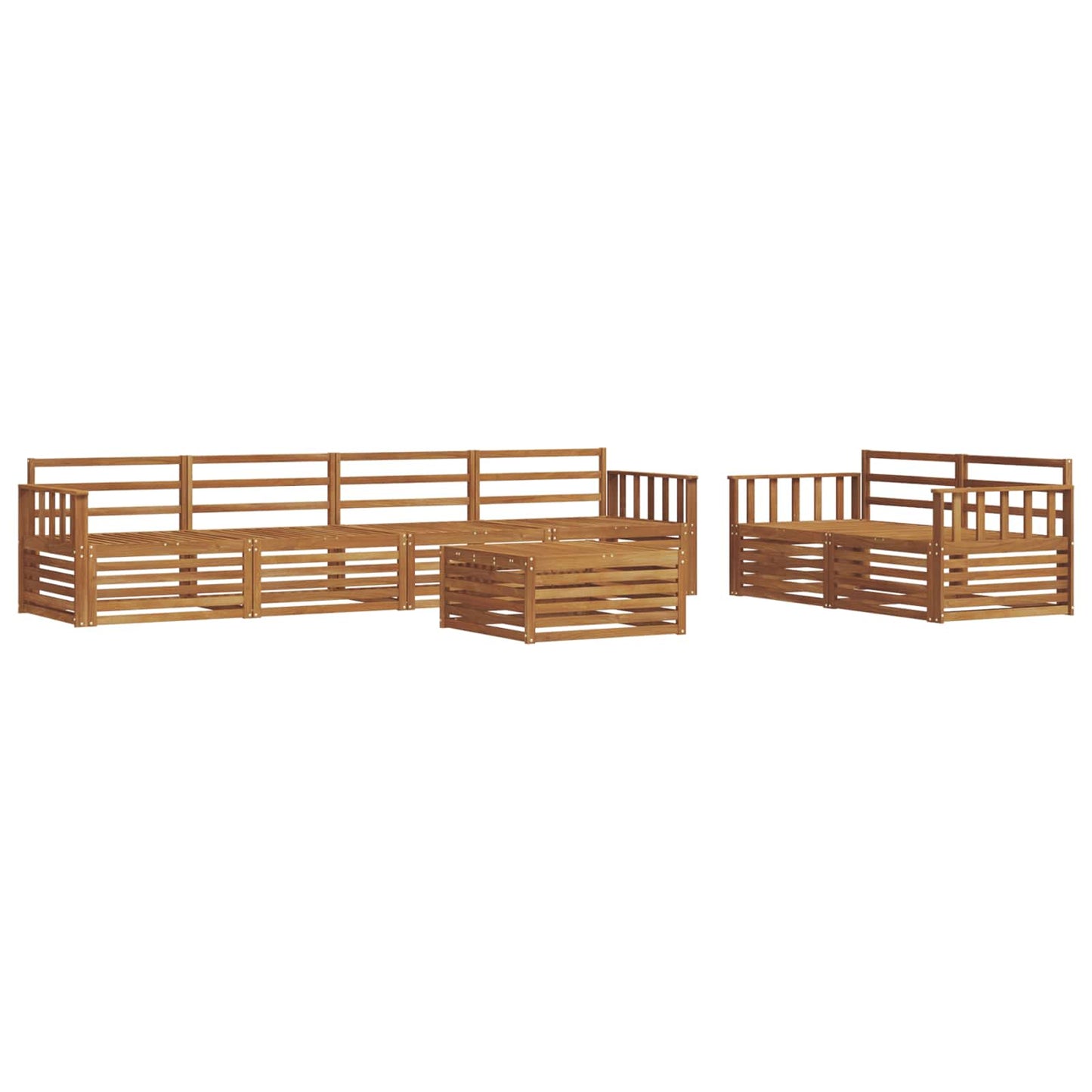 Buiten bankenset 7 pcs Naturel Massief Acaciahout is nu te koop bij PeponiXL, paradijselijk wonen!