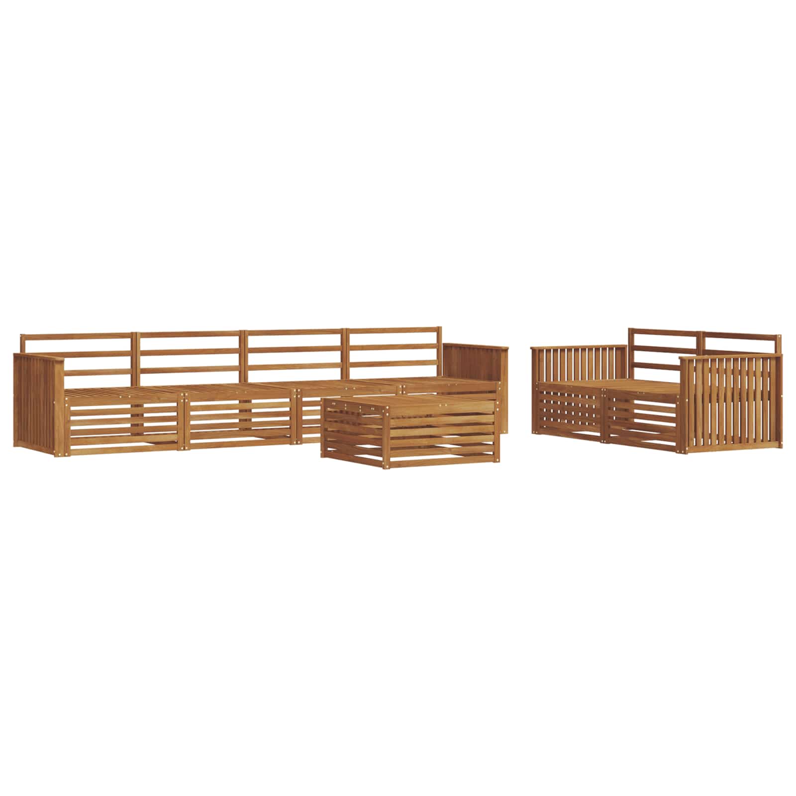 Buiten bankenset 7 pcs Naturel Massief Acaciahout is nu te koop bij PeponiXL, paradijselijk wonen!