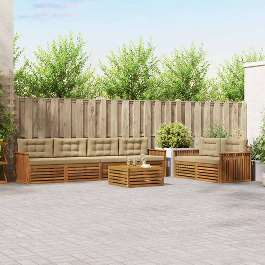 Buiten bankenset met kussen 7 pcs Natuurlijk en Beige is nu te koop bij PeponiXL, paradijselijk wonen!