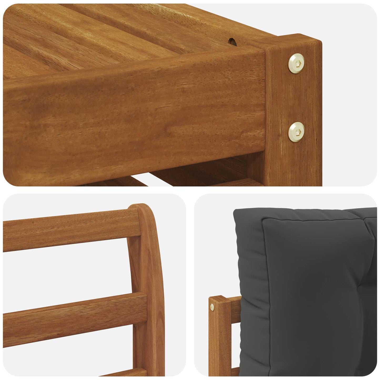 Buiten bankenset met kussen 7 pcs Natuurlijk en Antraciet is nu te koop bij PeponiXL, paradijselijk wonen!