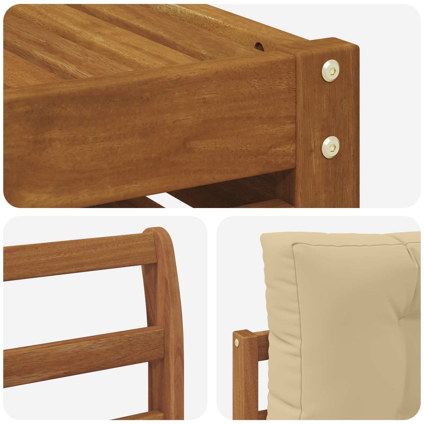 Buiten bankenset met kussen 7 pcs Natuurlijk en Beige is nu te koop bij PeponiXL, paradijselijk wonen!