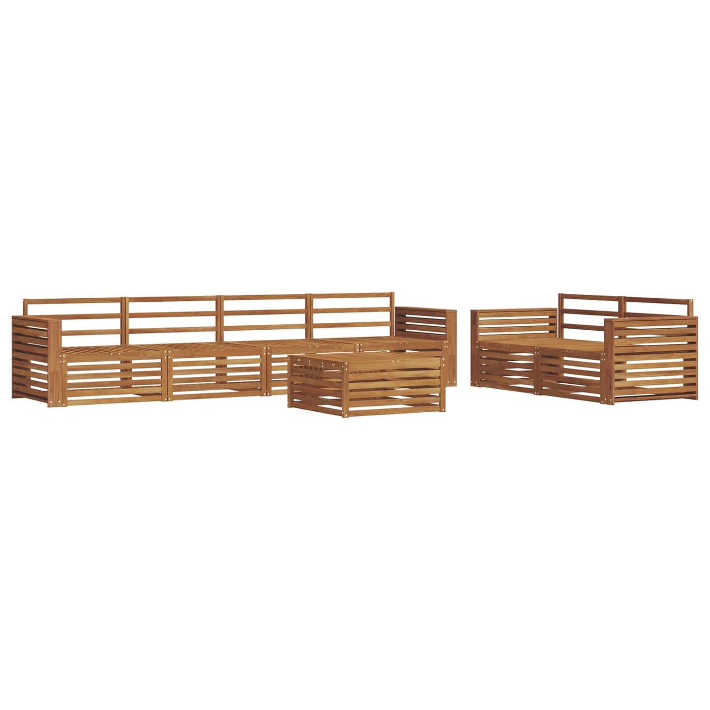 Buiten bankenset 7 pcs Naturel Massief Acaciahout is nu te koop bij PeponiXL, paradijselijk wonen!