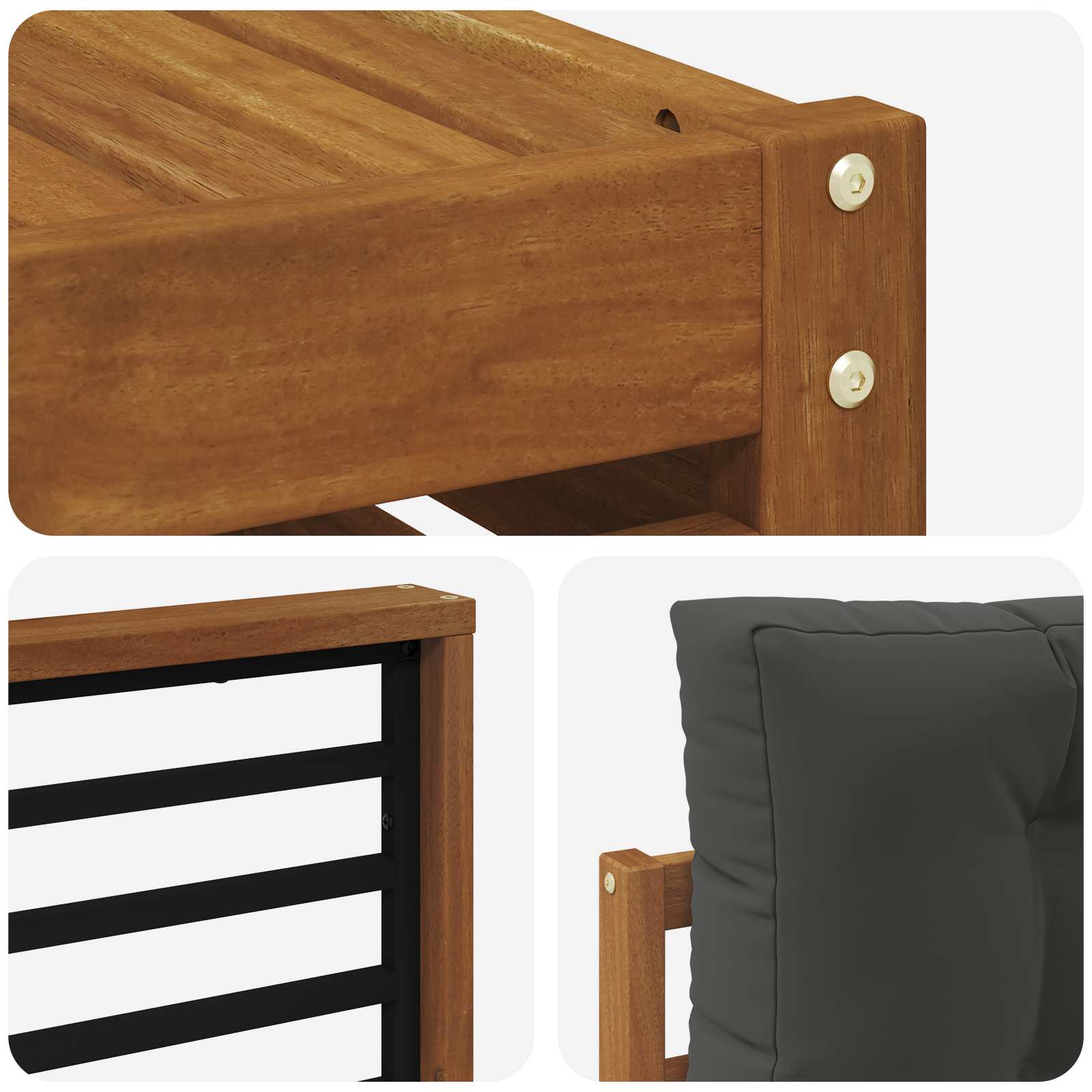 Buiten bankenset met kussen 7 pcs Natuurlijk en Antraciet is nu te koop bij PeponiXL, paradijselijk wonen!