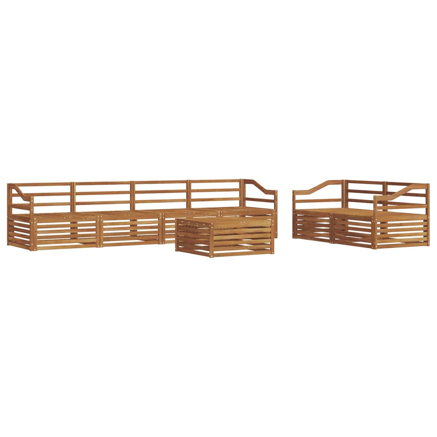 Buiten bankenset 7 pcs Naturel Massief Acaciahout is nu te koop bij PeponiXL, paradijselijk wonen!