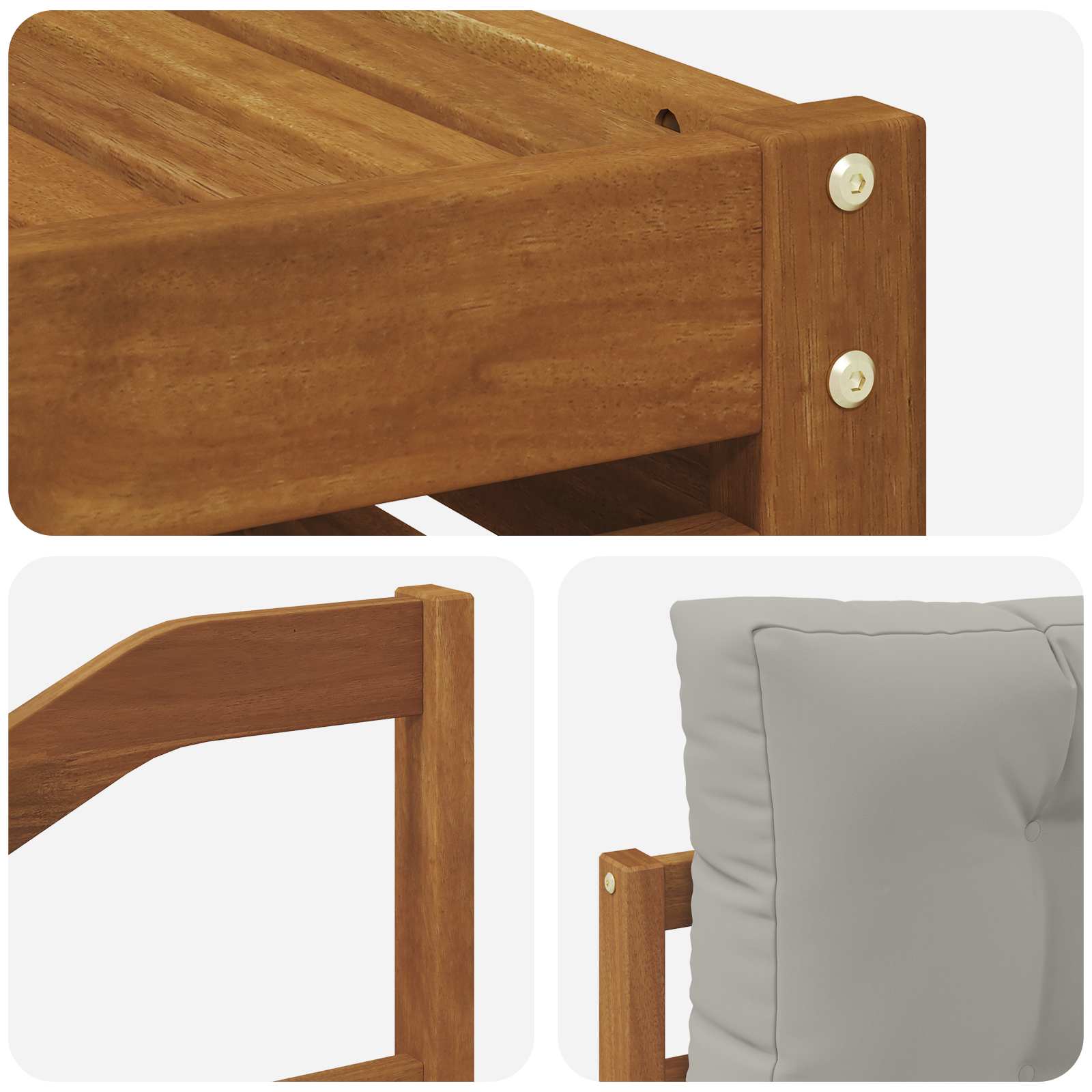 Buiten bankenset met kussen 7 pcs Natuurlijk en Lichtgrijs is nu te koop bij PeponiXL, paradijselijk wonen!