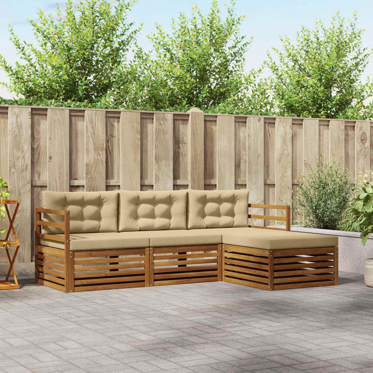 Buiten bankenset Natuurlijk en Beige 245,5 x 162,5 x 73 cm is nu te koop bij PeponiXL, paradijselijk wonen!