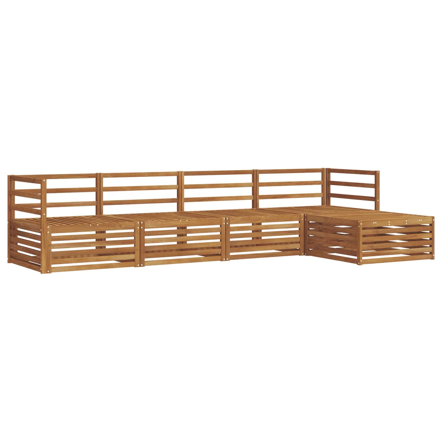 Buiten bankenset 5 pcs Naturel Massief Acaciahout is nu te koop bij PeponiXL, paradijselijk wonen!