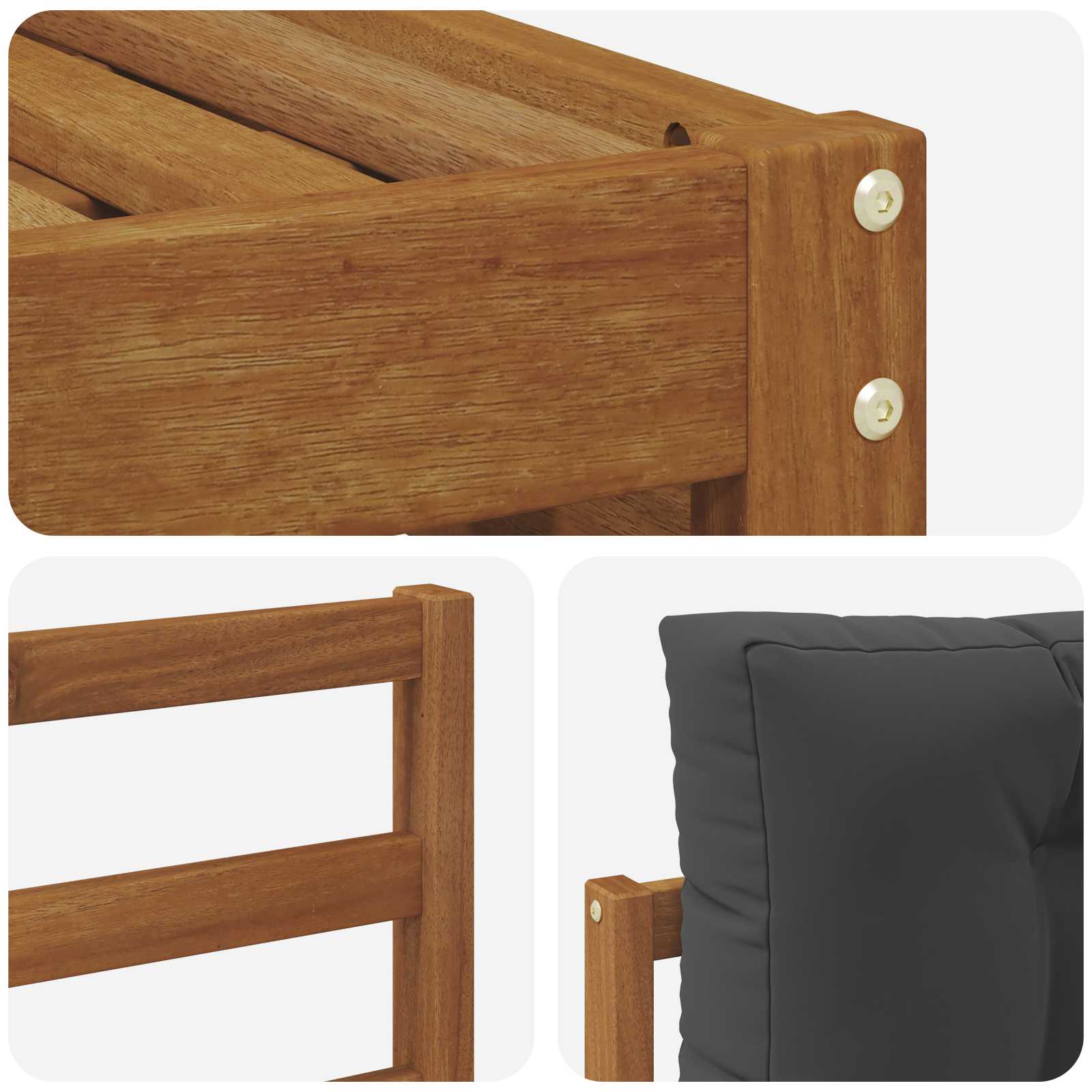 Buiten bankenset met kussen 5 pcs Natuurlijk en Antraciet is nu te koop bij PeponiXL, paradijselijk wonen!