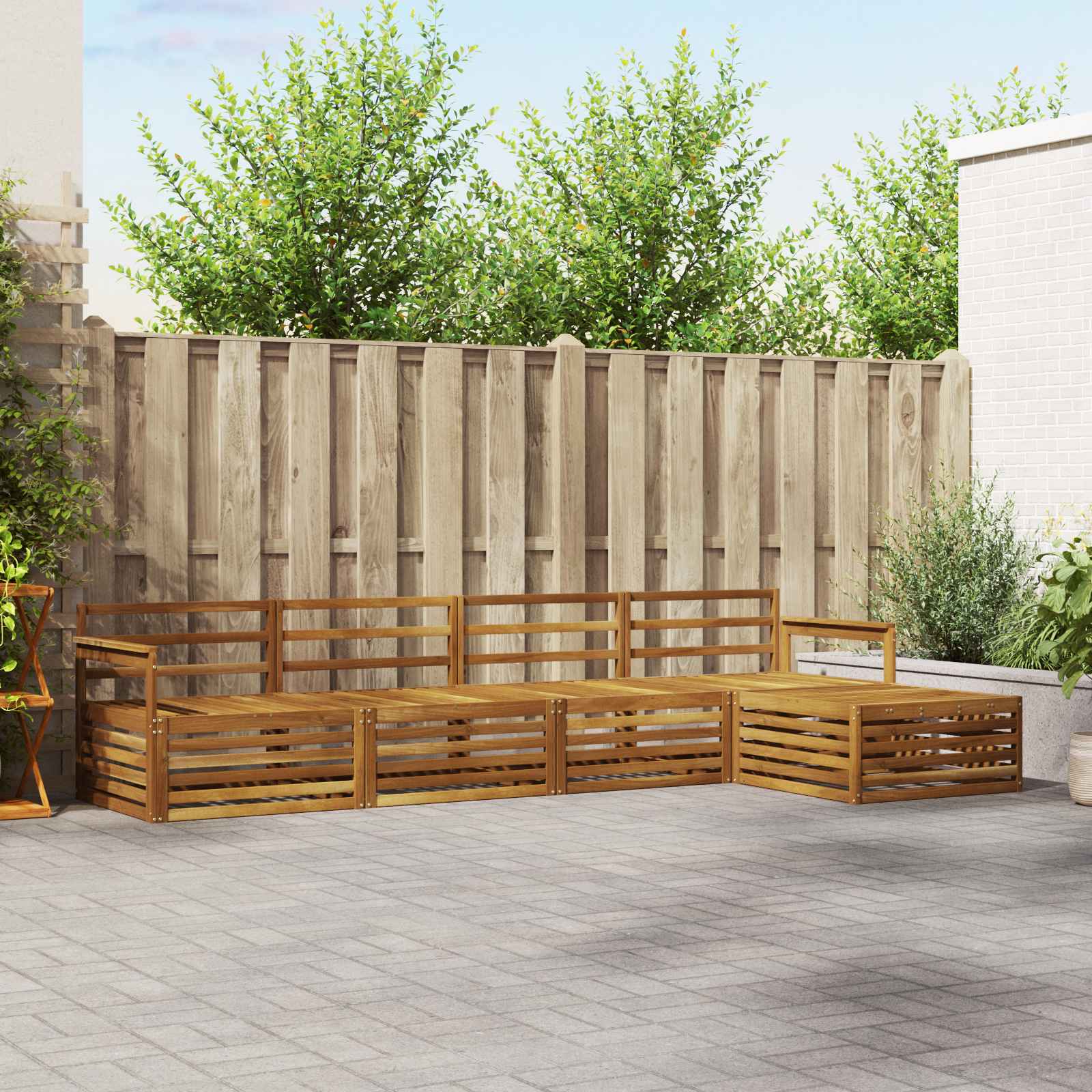 Buiten bankenset 5 pcs Naturel is nu te koop bij PeponiXL, paradijselijk wonen!