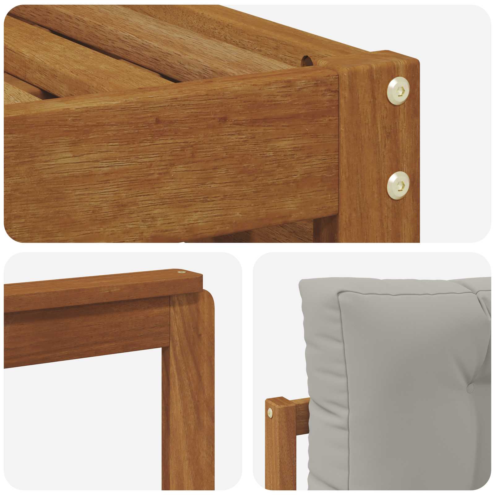Buiten bankenset met kussen 5 pcs Natuurlijk en Lichtgrijs is nu te koop bij PeponiXL, paradijselijk wonen!