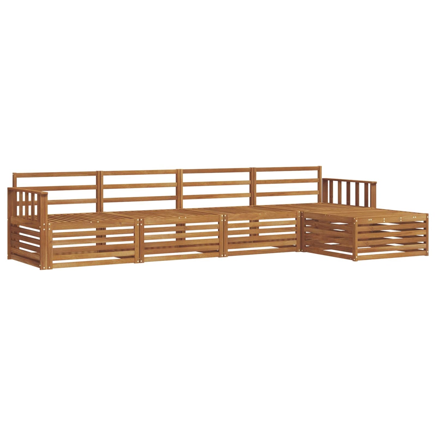 Buiten bankenset 5 pcs Naturel Massief Acaciahout is nu te koop bij PeponiXL, paradijselijk wonen!