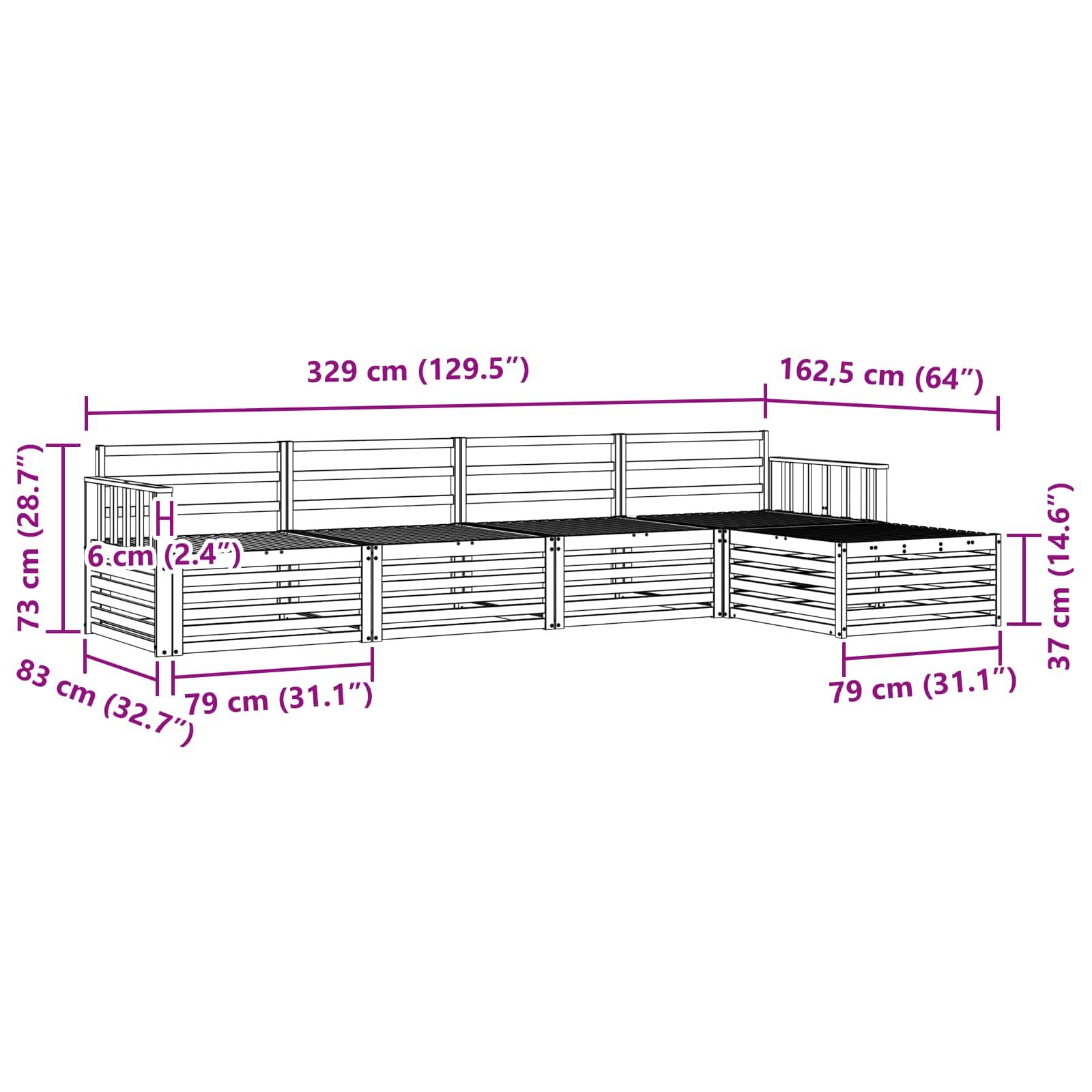 Buiten bankenset 5 pcs Naturel Massief Acaciahout is nu te koop bij PeponiXL, paradijselijk wonen!