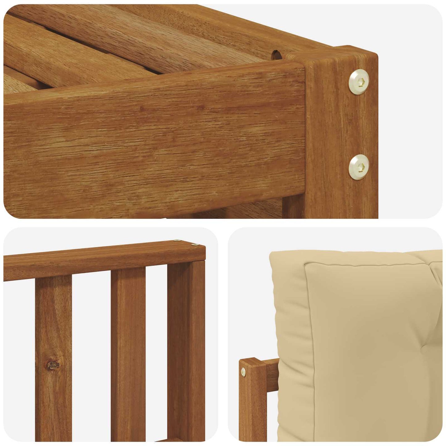 Buiten bankenset met kussen 5 pcs Natuurlijk en Beige is nu te koop bij PeponiXL, paradijselijk wonen!