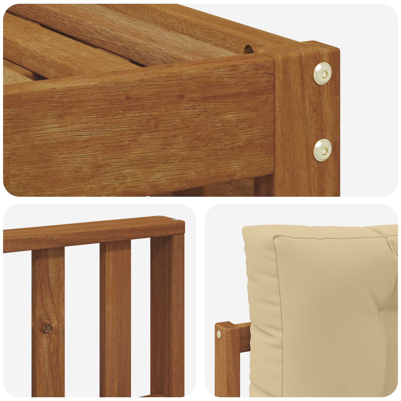 Buiten bankenset met kussen 5 pcs Natuurlijk en Beige is nu te koop bij PeponiXL, paradijselijk wonen!