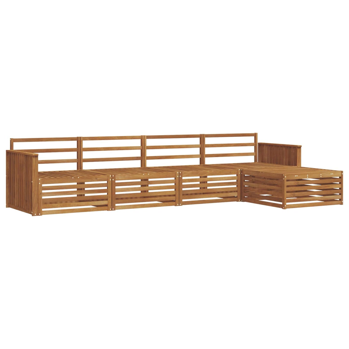 Buiten bankenset 5 pcs Naturel Massief Acaciahout is nu te koop bij PeponiXL, paradijselijk wonen!