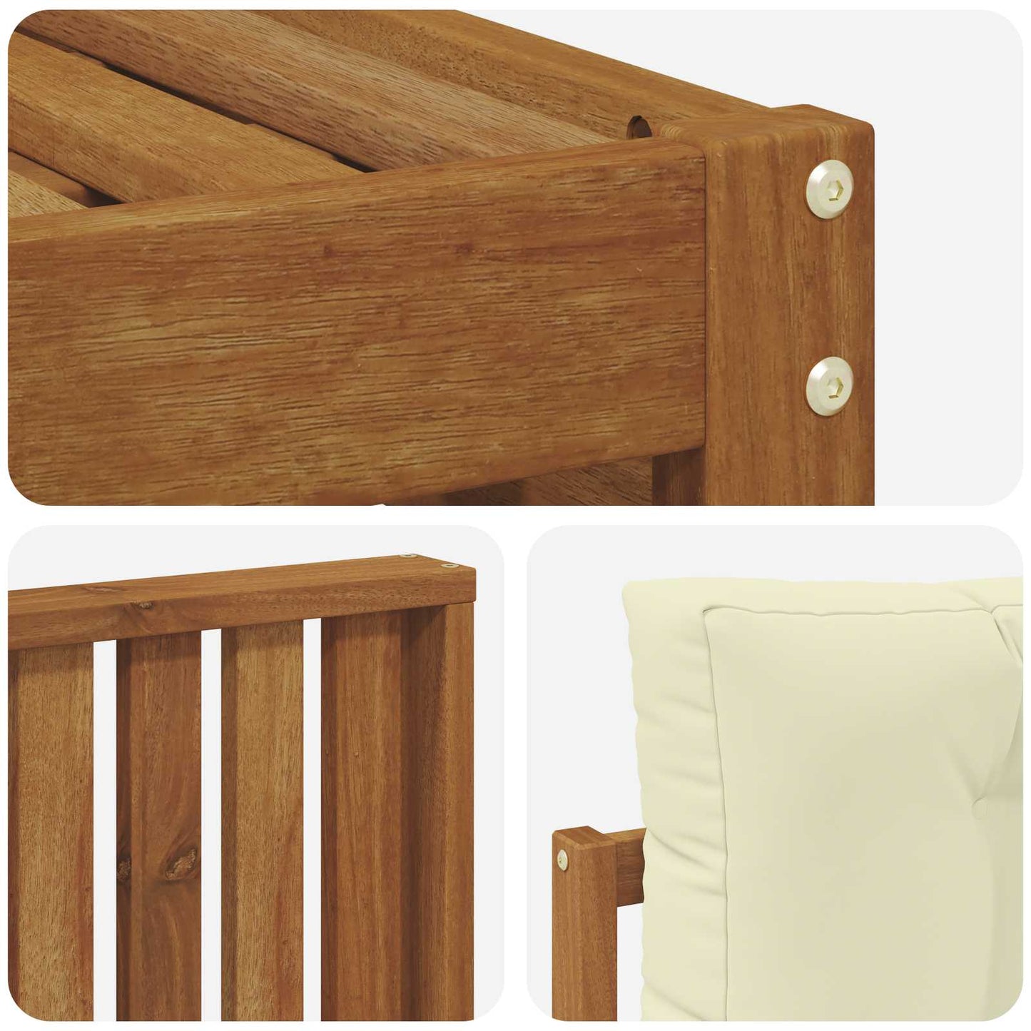 Buiten bankenset met kussen 5 pcs Natuurlijk en Crème is nu te koop bij PeponiXL, paradijselijk wonen!