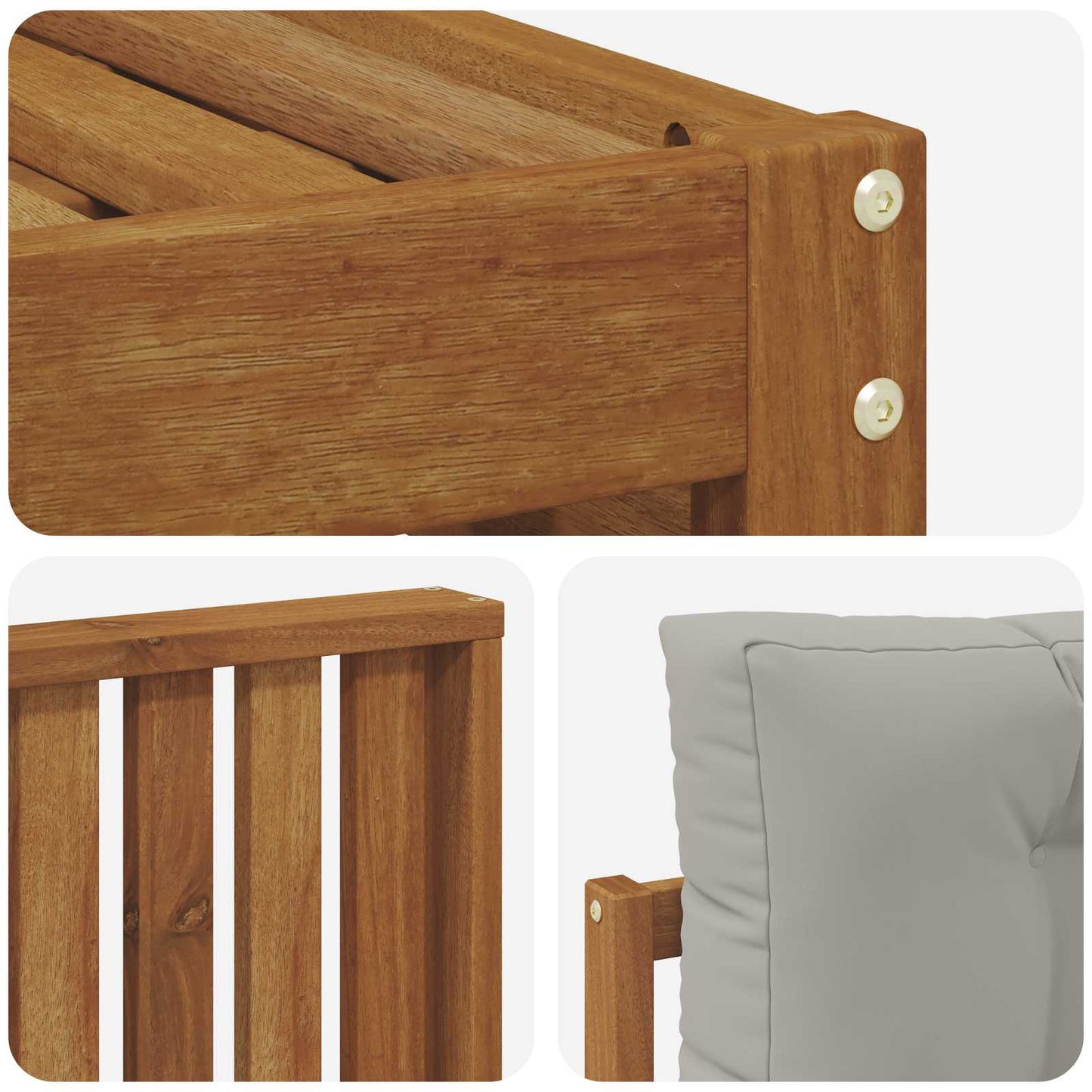 Buiten bankenset met kussen 5 pcs Natuurlijk en Lichtgrijs is nu te koop bij PeponiXL, paradijselijk wonen!