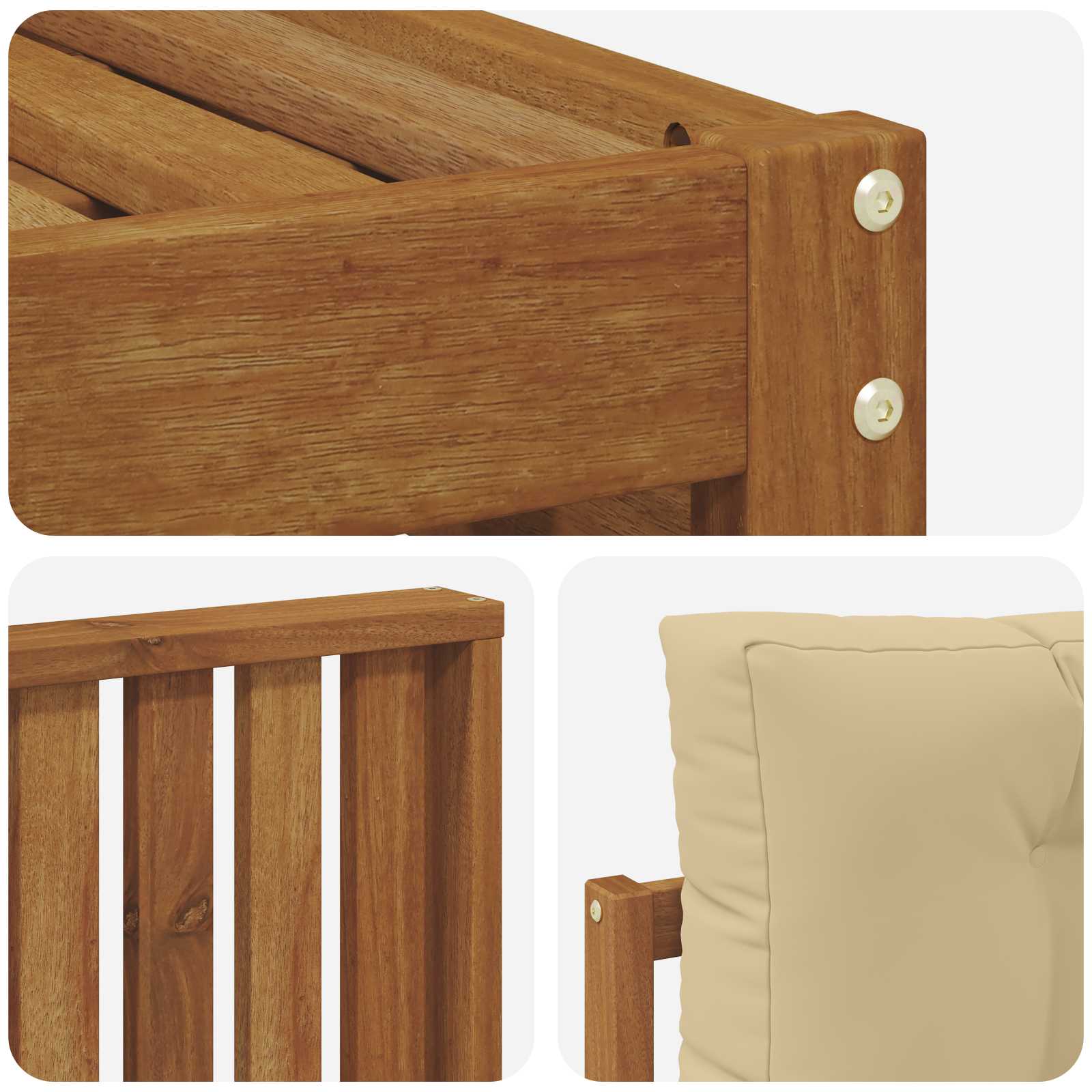 Buiten bankenset met kussen 5 pcs Natuurlijk en Beige is nu te koop bij PeponiXL, paradijselijk wonen!
