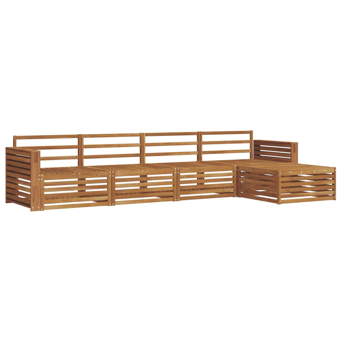 Buiten bankenset 5 pcs Naturel Massief Acaciahout is nu te koop bij PeponiXL, paradijselijk wonen!