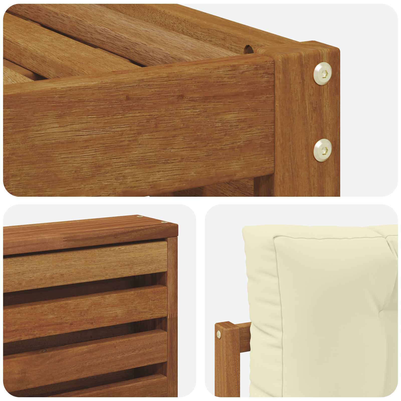 Buiten bankenset met kussen 5 pcs Natuurlijk en Crème is nu te koop bij PeponiXL, paradijselijk wonen!