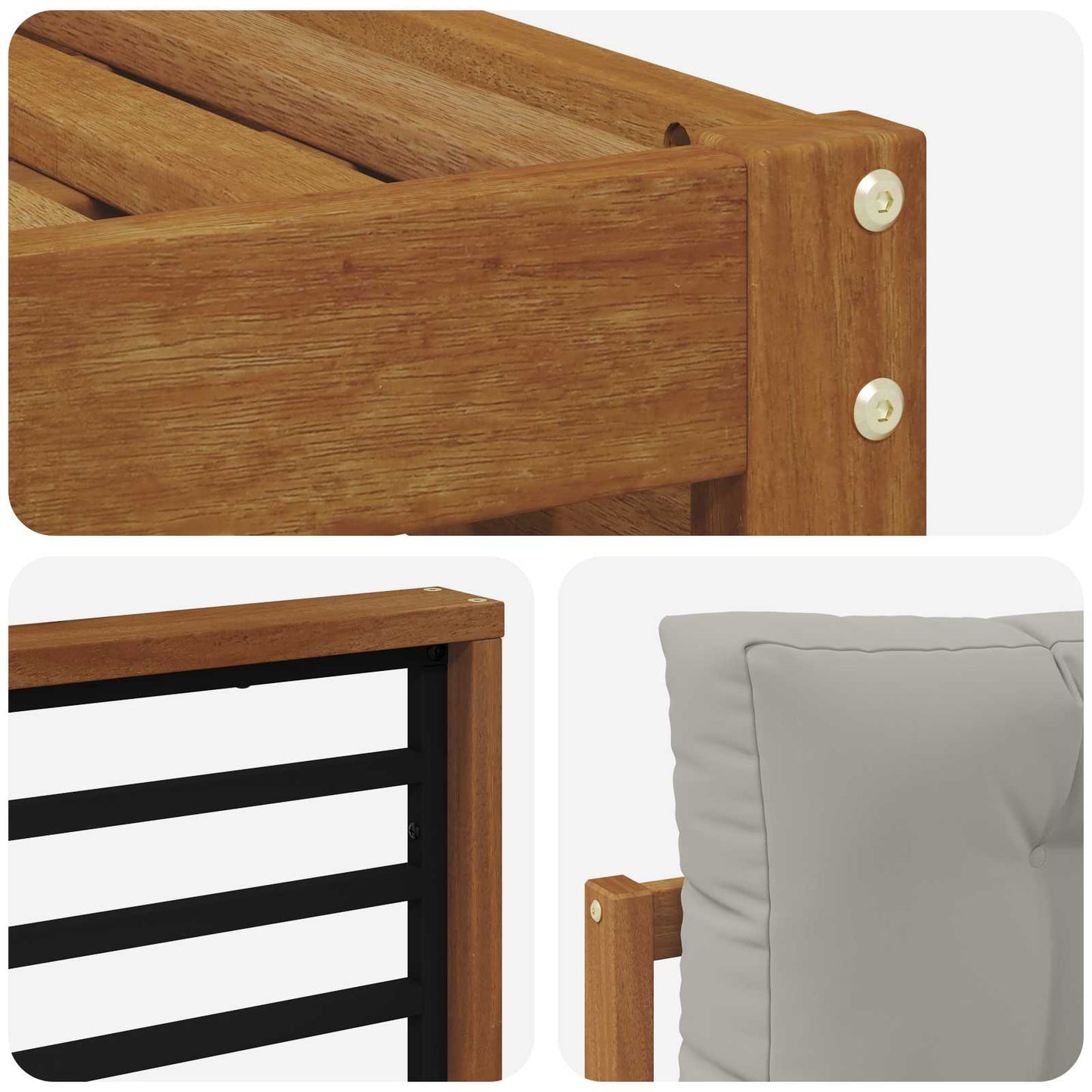 Buiten bankenset met kussen 5 pcs Natuurlijk en Lichtgrijs is nu te koop bij PeponiXL, paradijselijk wonen!