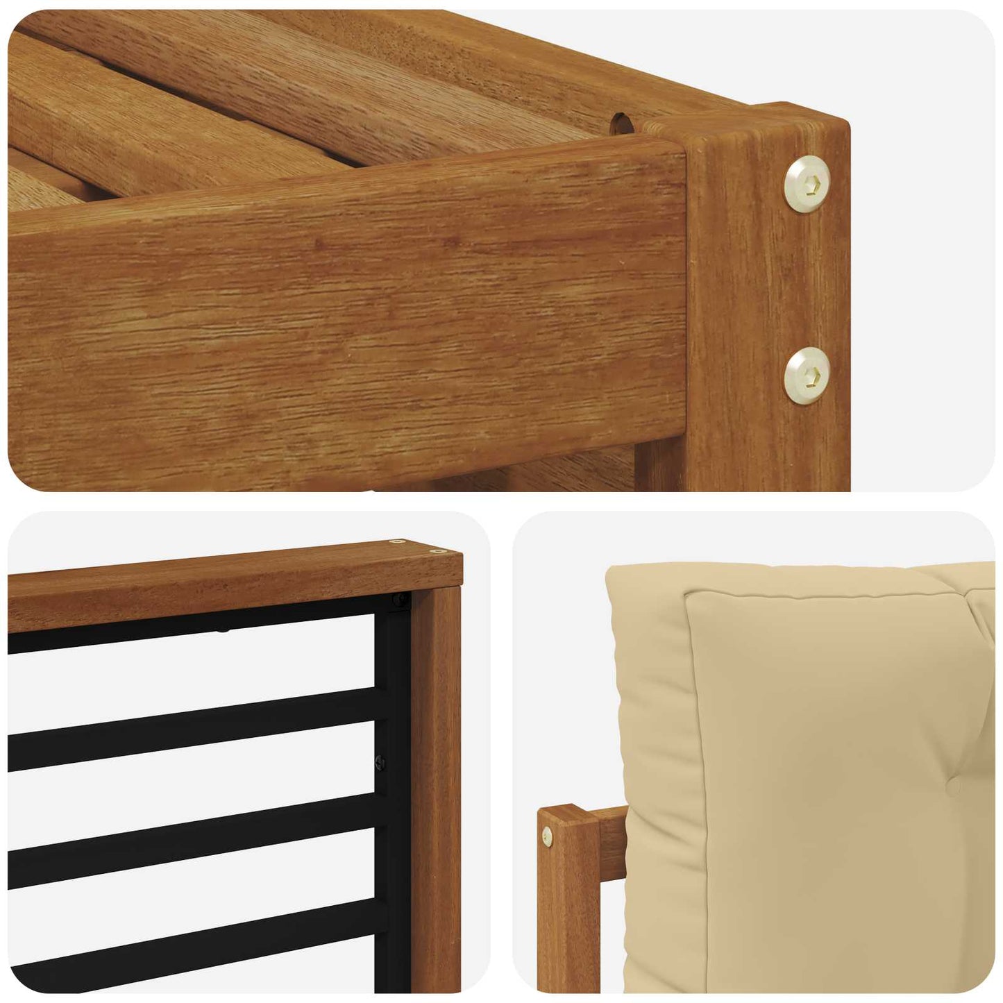 Buiten bankenset met kussen 5 pcs Natuurlijk en Beige is nu te koop bij PeponiXL, paradijselijk wonen!