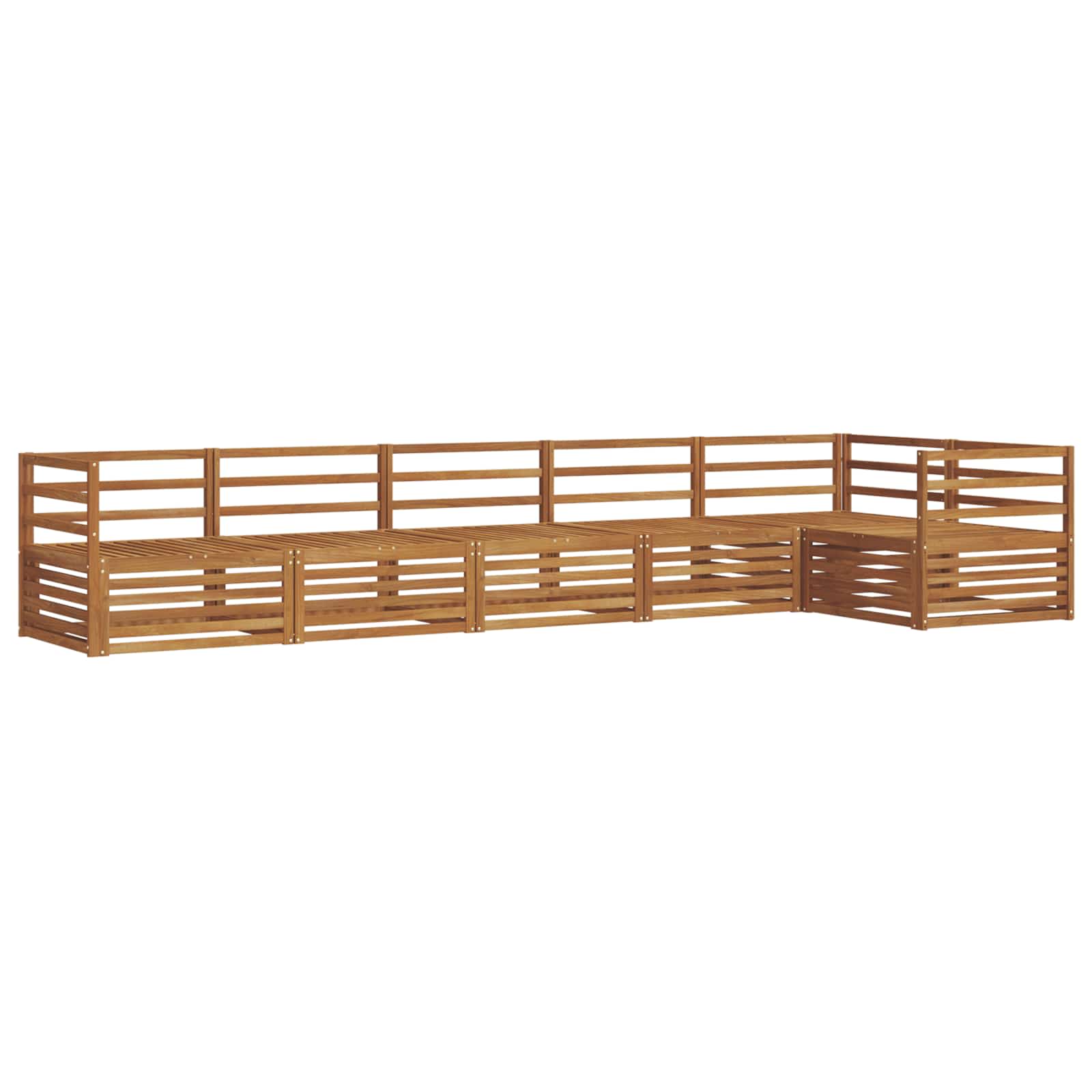 Buiten bankenset 6 pcs Naturel Massief Acaciahout is nu te koop bij PeponiXL, paradijselijk wonen!