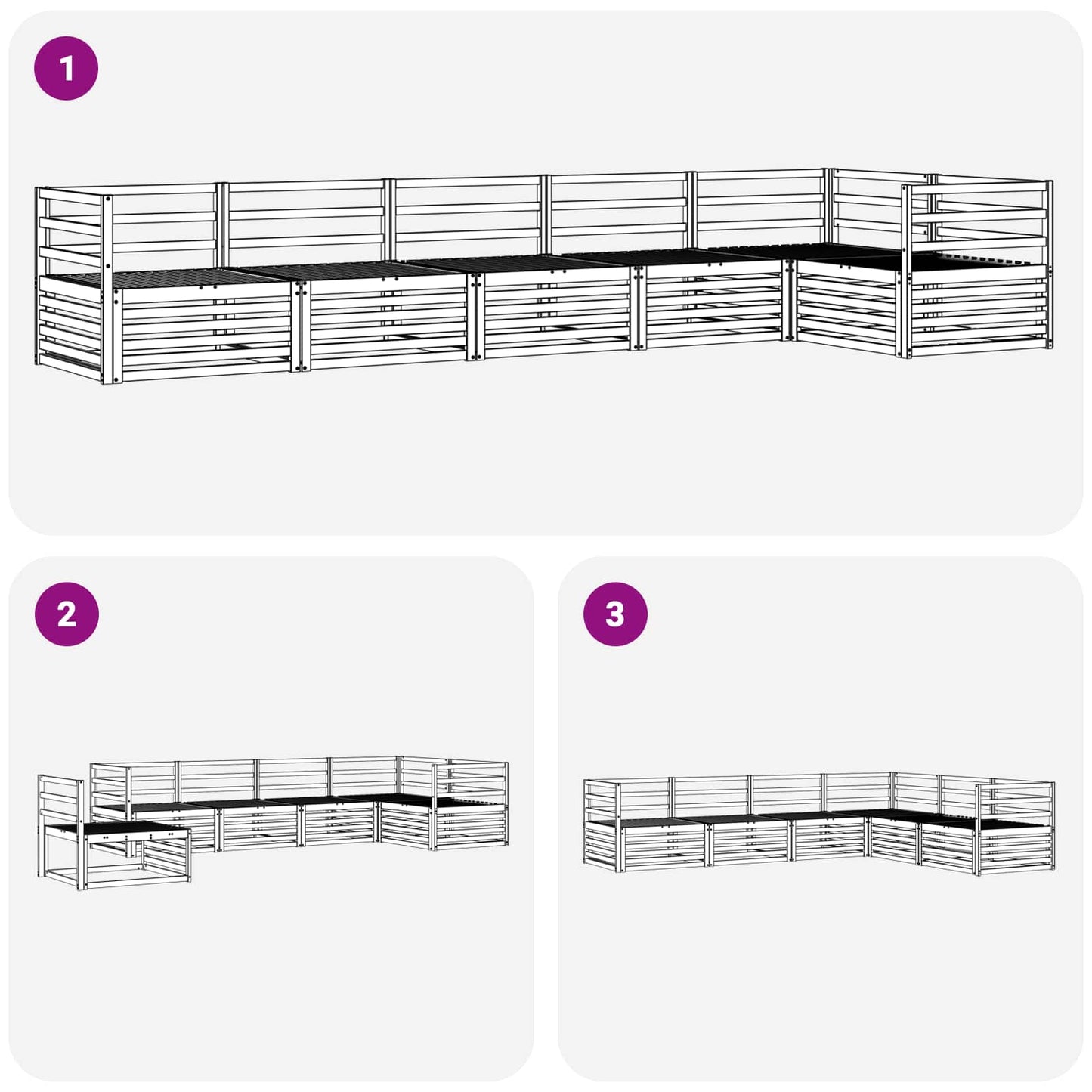 Buiten bankenset 6 pcs Naturel Massief Acaciahout is nu te koop bij PeponiXL, paradijselijk wonen!