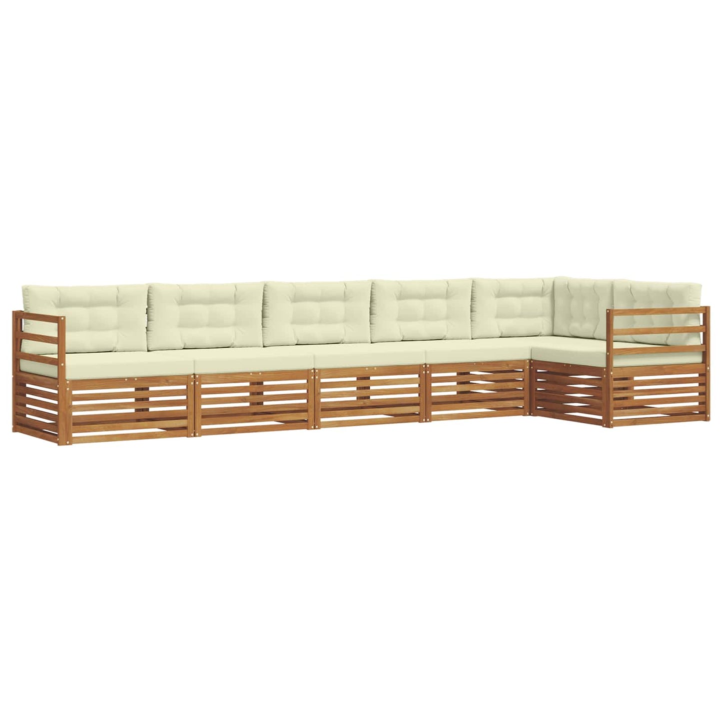 Buiten bankenset met kussen 6 pcs Natuurlijk en Crème is nu te koop bij PeponiXL, paradijselijk wonen!