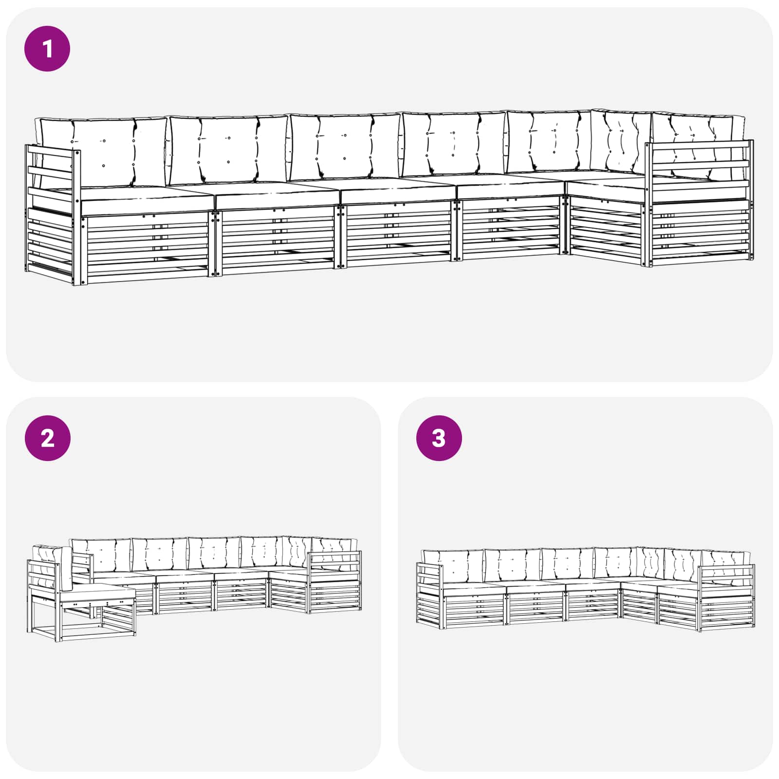 Buiten bankenset met kussen 6 pcs Natuurlijk en Crème is nu te koop bij PeponiXL, paradijselijk wonen!