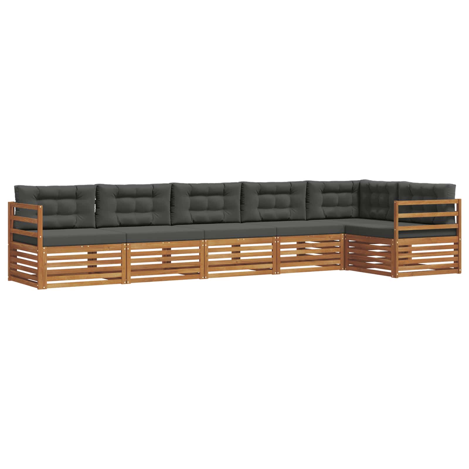 Buiten bankenset met kussen 6 pcs Natuurlijk en Antraciet is nu te koop bij PeponiXL, paradijselijk wonen!
