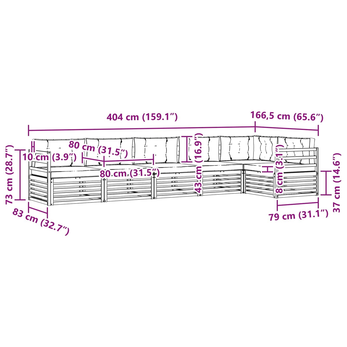 Buiten bankenset met kussen 6 pcs Natuurlijk en Antraciet is nu te koop bij PeponiXL, paradijselijk wonen!