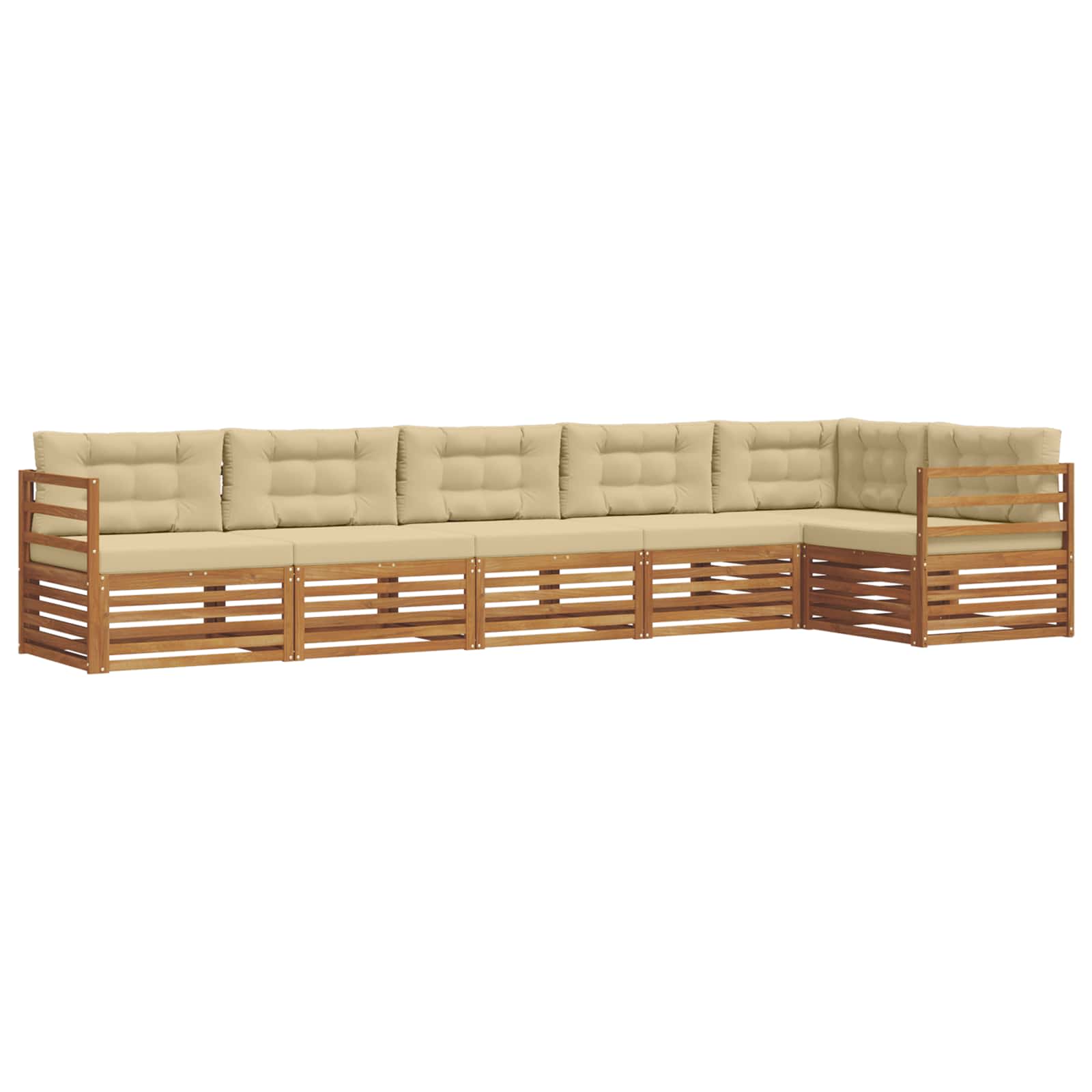 Buiten bankenset met kussen 6 pcs Natuurlijk en Beige is nu te koop bij PeponiXL, paradijselijk wonen!