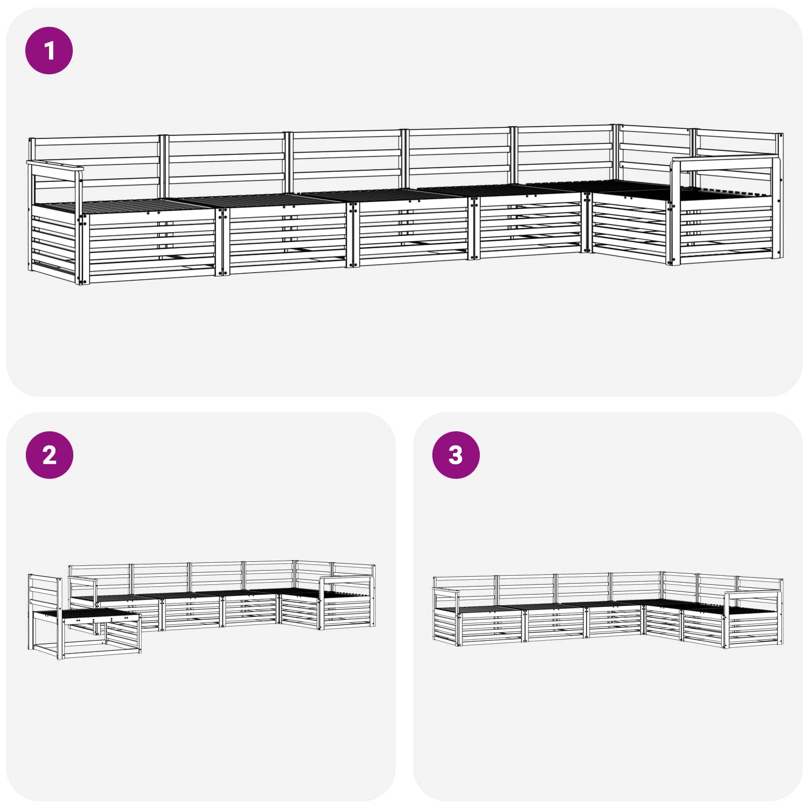 Buiten bankenset 6 pcs Naturel Massief Acaciahout is nu te koop bij PeponiXL, paradijselijk wonen!