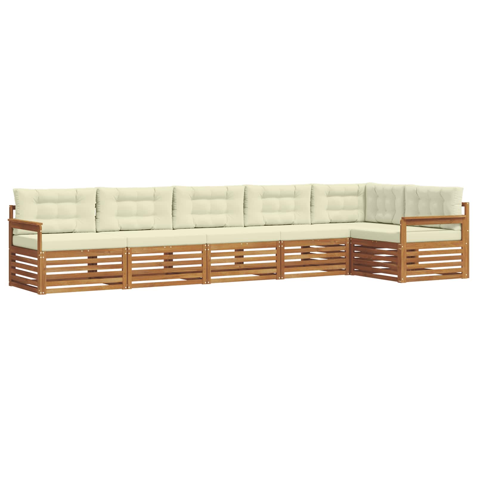 Buiten bankenset met kussen 6 pcs Natuurlijk en Crème is nu te koop bij PeponiXL, paradijselijk wonen!