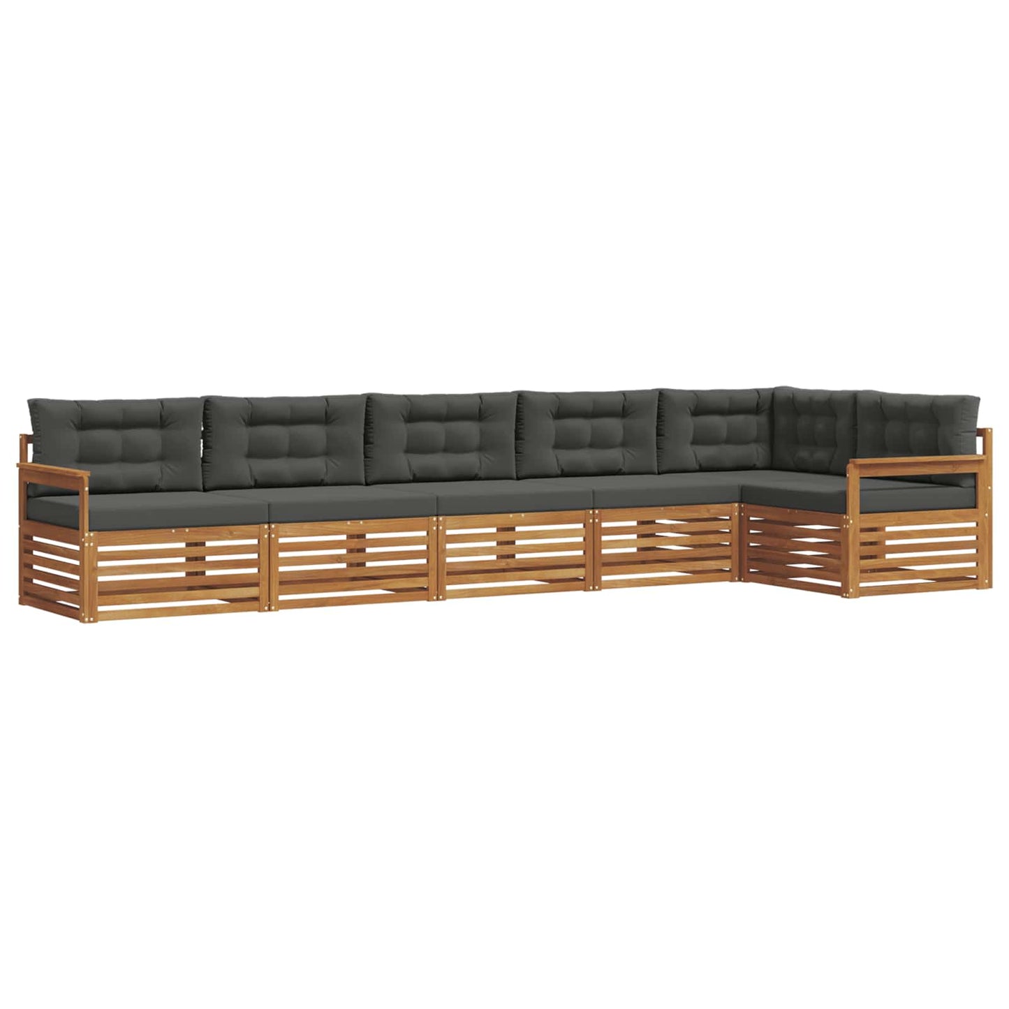 Buiten bankenset met kussen 6 pcs Natuurlijk en Antraciet is nu te koop bij PeponiXL, paradijselijk wonen!