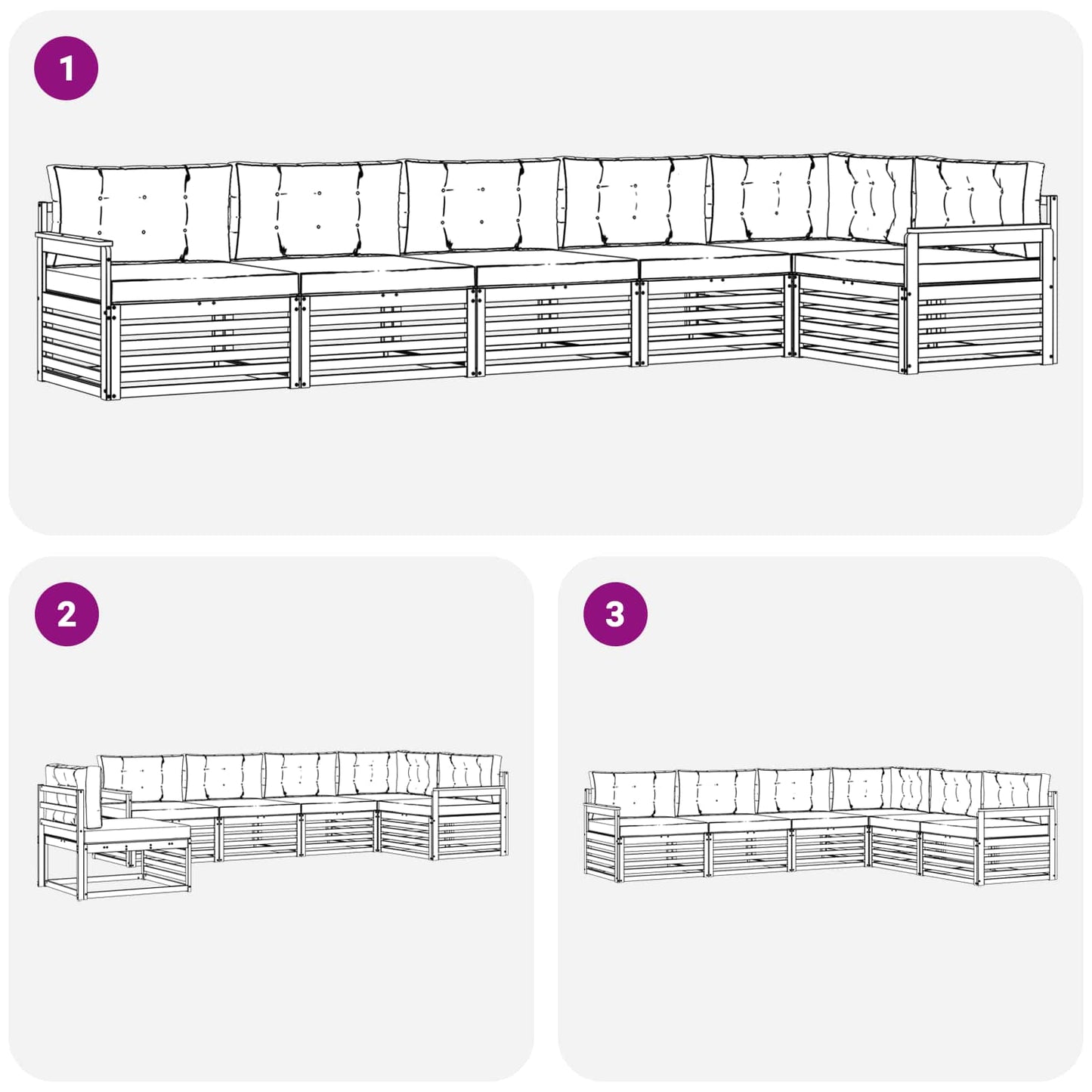 Buiten bankenset met kussen 6 pcs Natuurlijk en Antraciet is nu te koop bij PeponiXL, paradijselijk wonen!