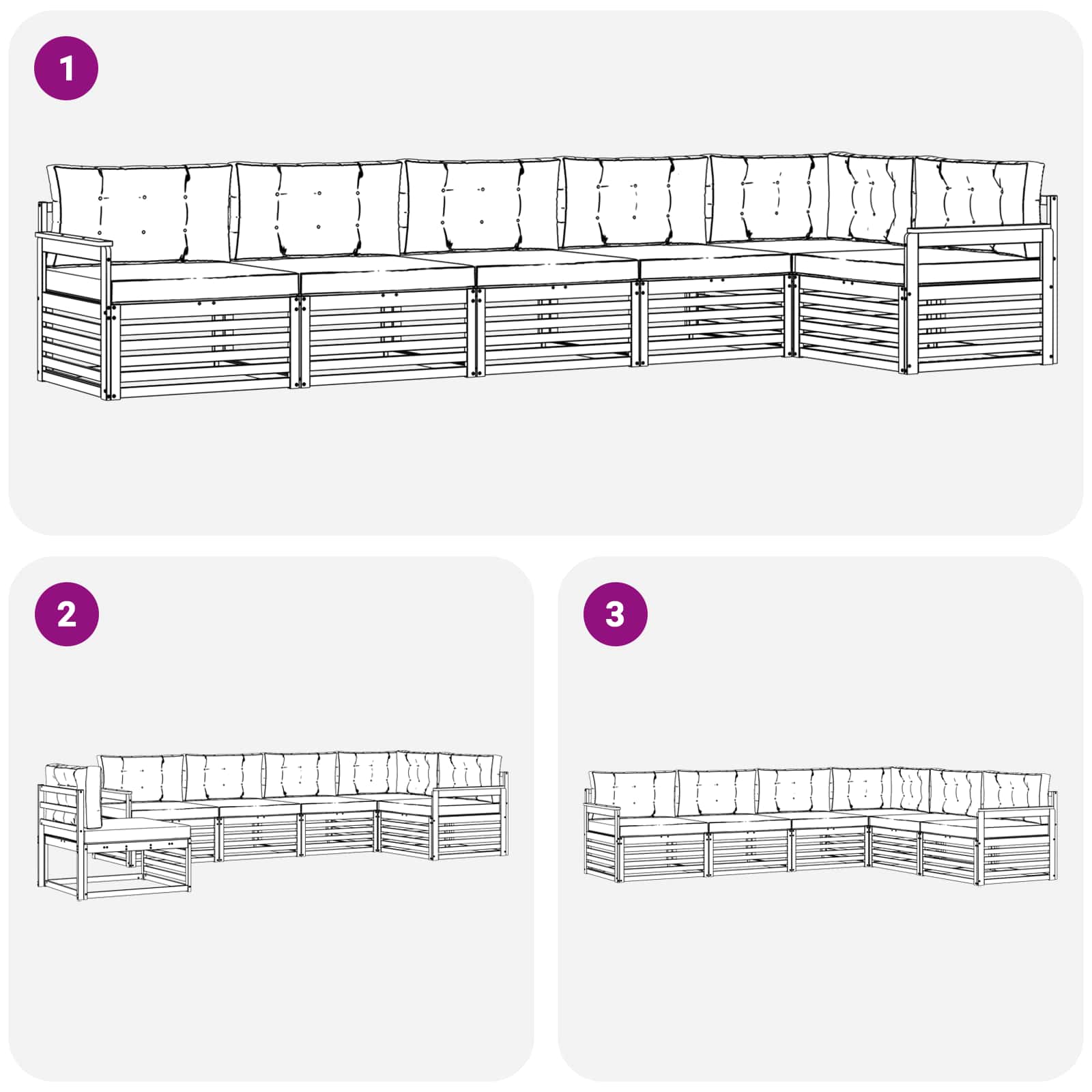 Buiten bankenset met kussen 6 pcs Natuurlijk en Antraciet is nu te koop bij PeponiXL, paradijselijk wonen!