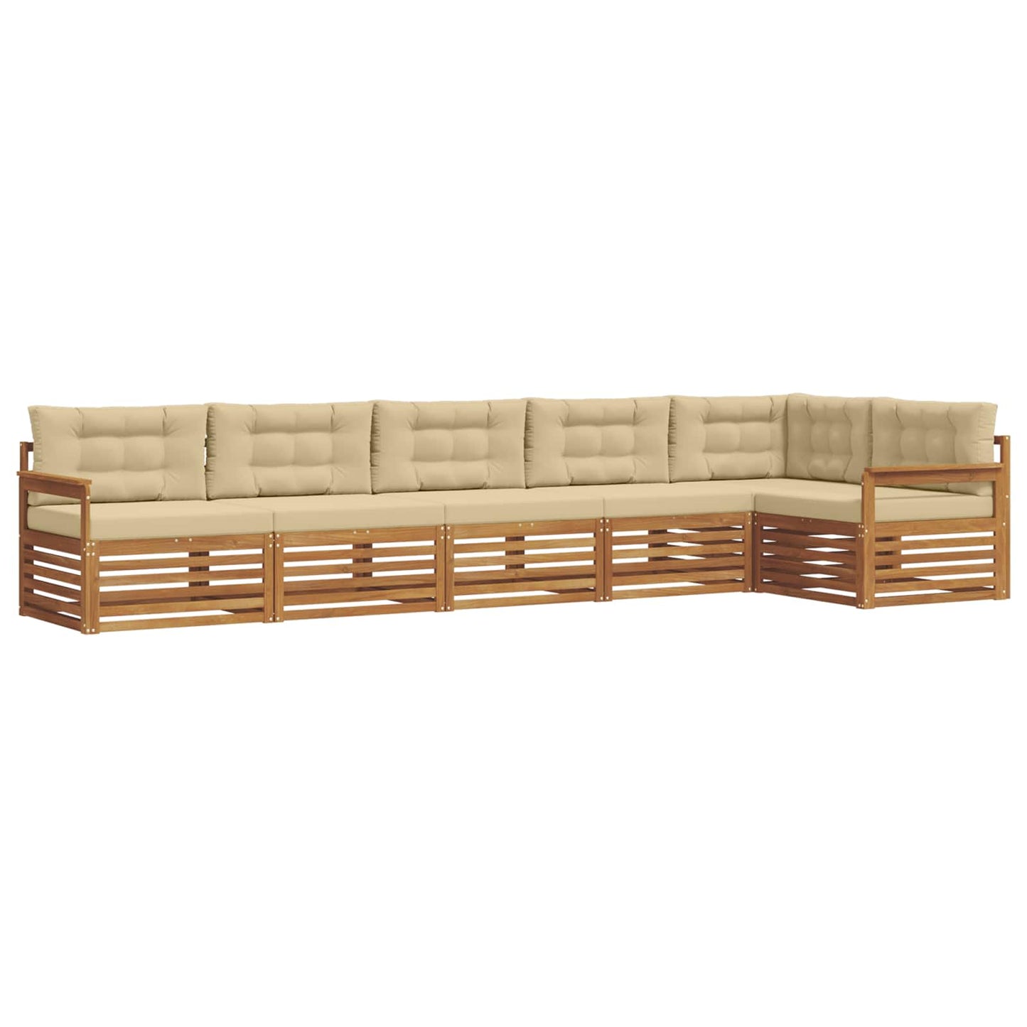 Buiten bankenset met kussen 6 pcs Natuurlijk en Beige is nu te koop bij PeponiXL, paradijselijk wonen!