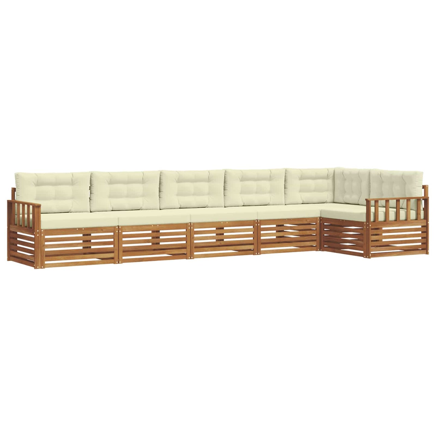 Buiten bankenset met kussen 6 pcs Natuurlijk en Crème is nu te koop bij PeponiXL, paradijselijk wonen!