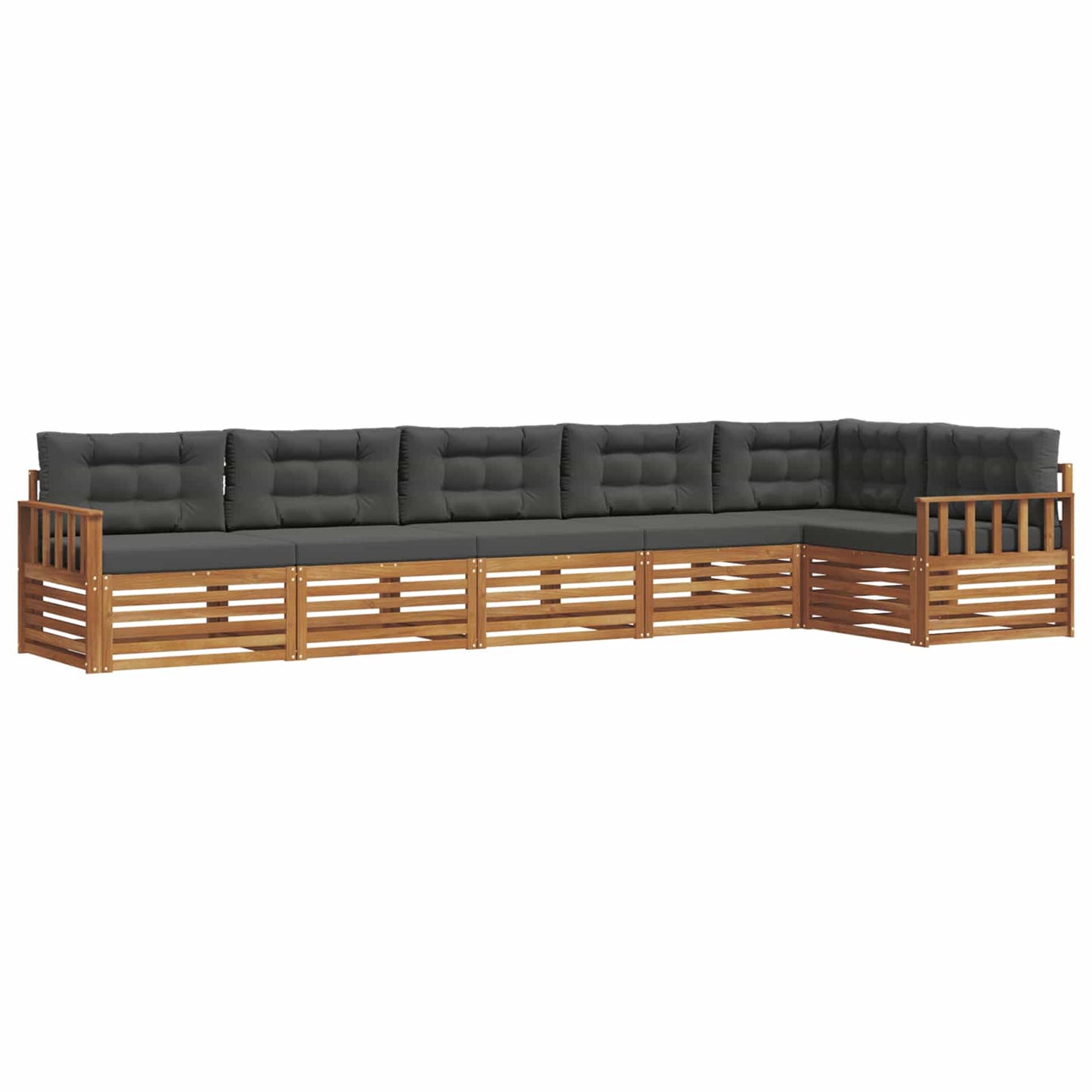 Buiten bankenset met kussen 6 pcs Natuurlijk en Antraciet is nu te koop bij PeponiXL, paradijselijk wonen!
