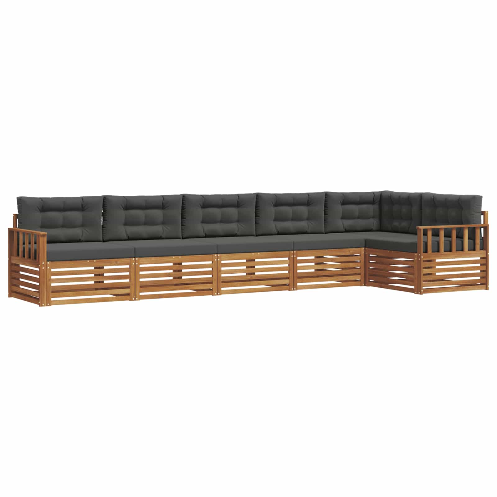 Buiten bankenset met kussen 6 pcs Natuurlijk en Antraciet is nu te koop bij PeponiXL, paradijselijk wonen!
