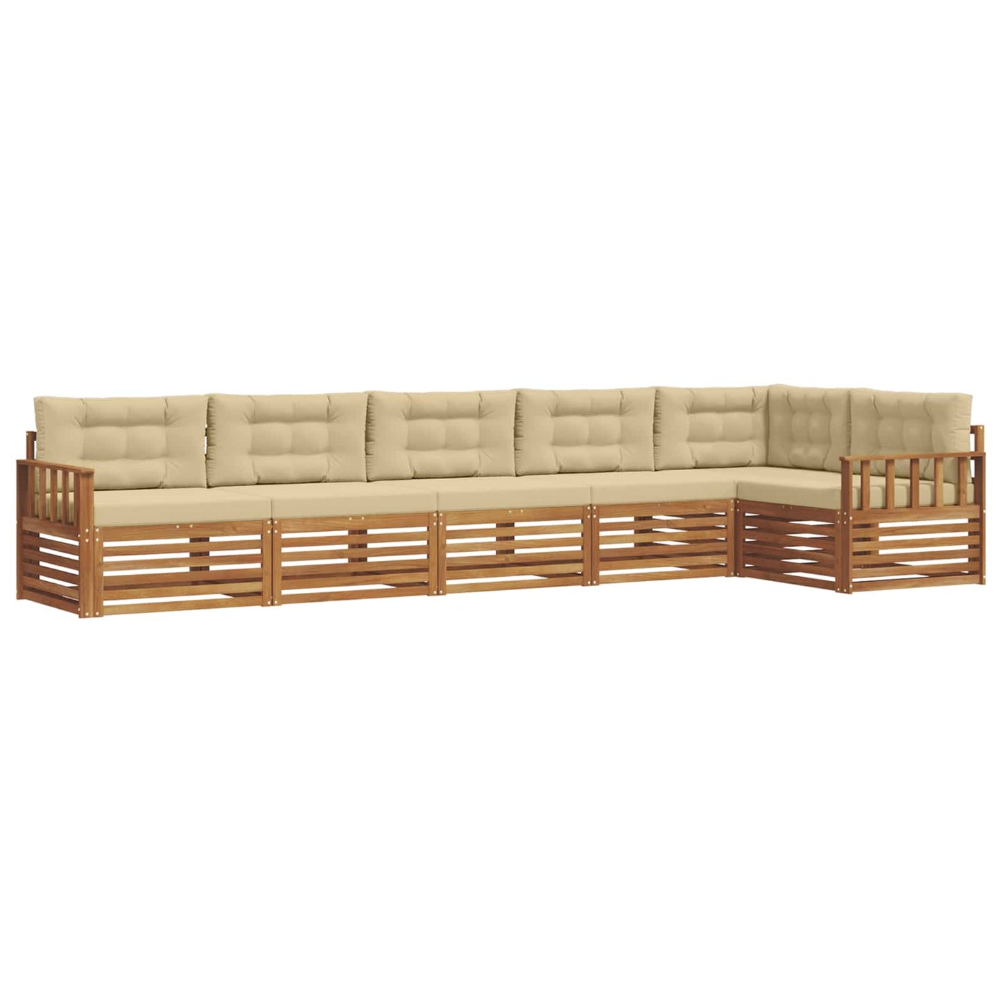 Buiten bankenset met kussen 6 pcs Natuurlijk en Beige is nu te koop bij PeponiXL, paradijselijk wonen!