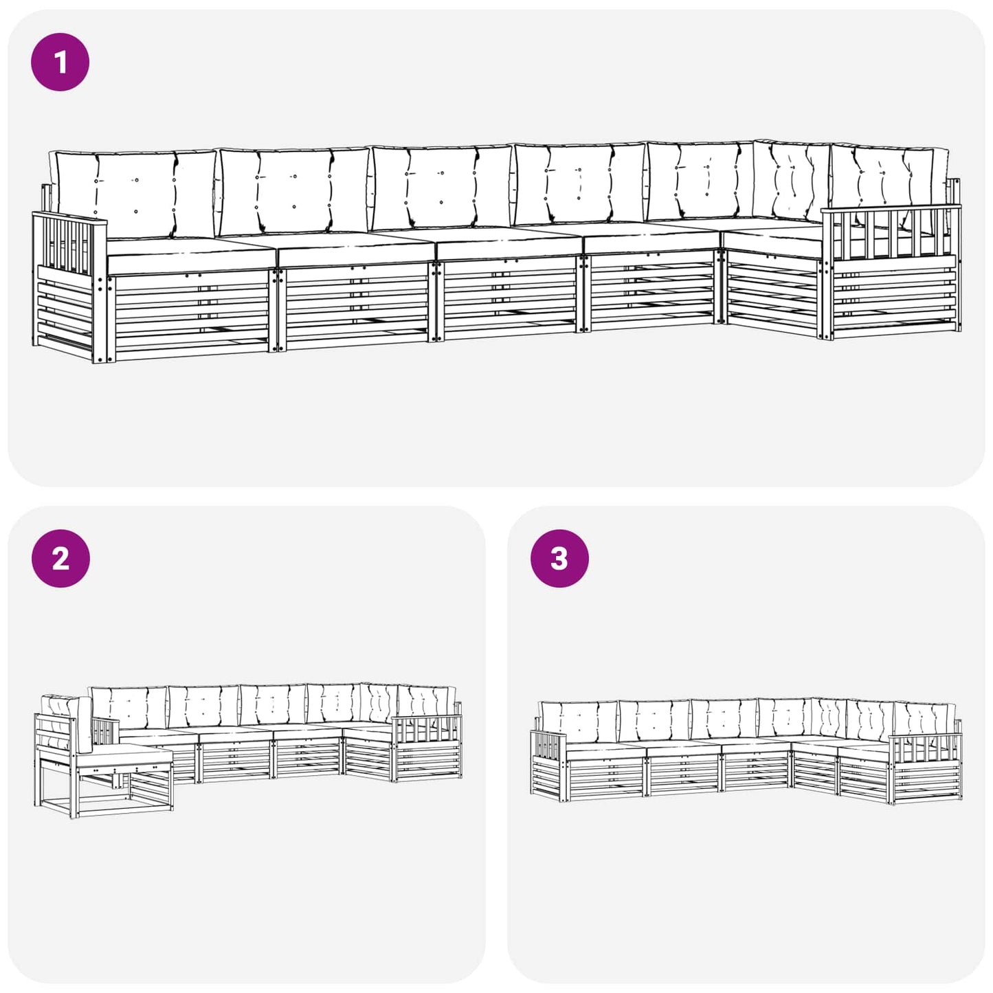Buiten bankenset met kussen 6 pcs Natuurlijk en Beige is nu te koop bij PeponiXL, paradijselijk wonen!
