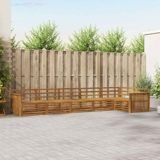 Buiten bankenset 6 pcs Naturel Massief Acaciahout is nu te koop bij PeponiXL, paradijselijk wonen!