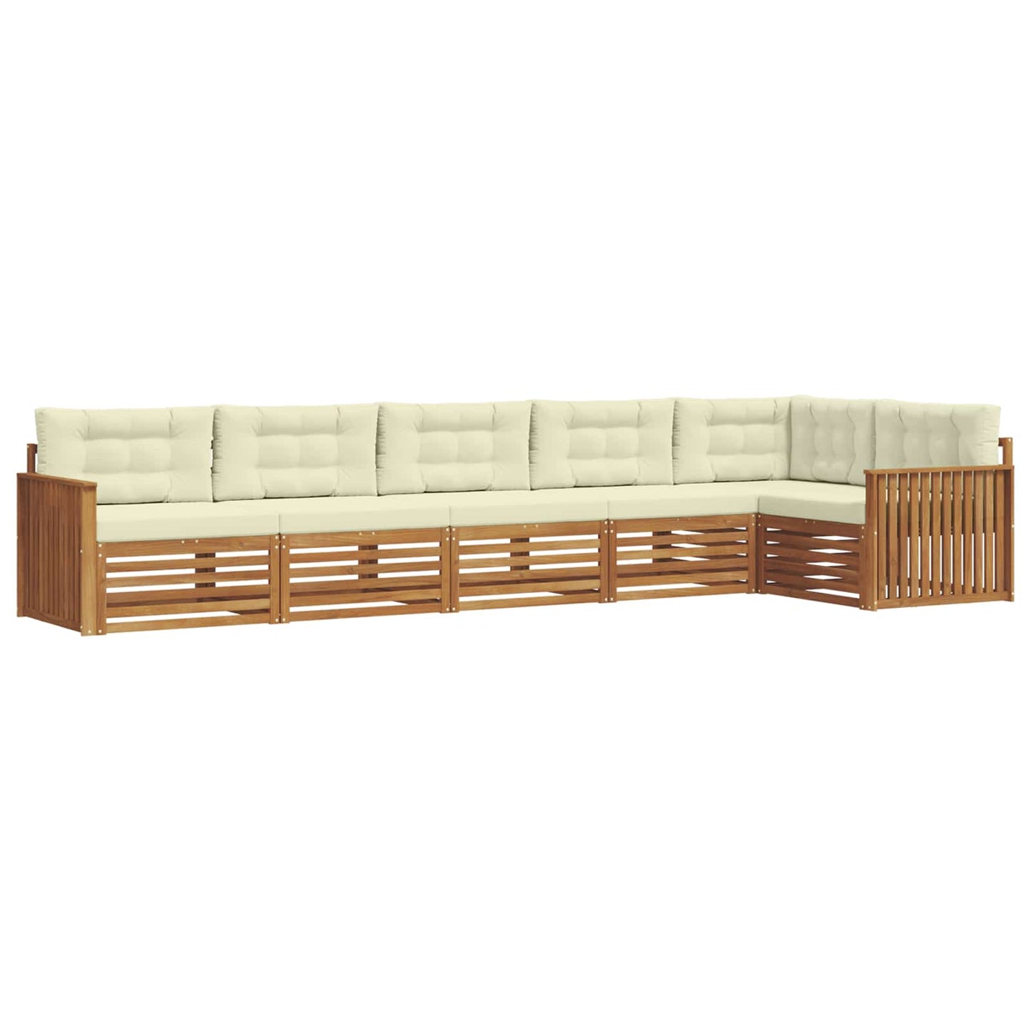 Buiten bankenset met kussen 6 pcs Natuurlijk en Crème is nu te koop bij PeponiXL, paradijselijk wonen!