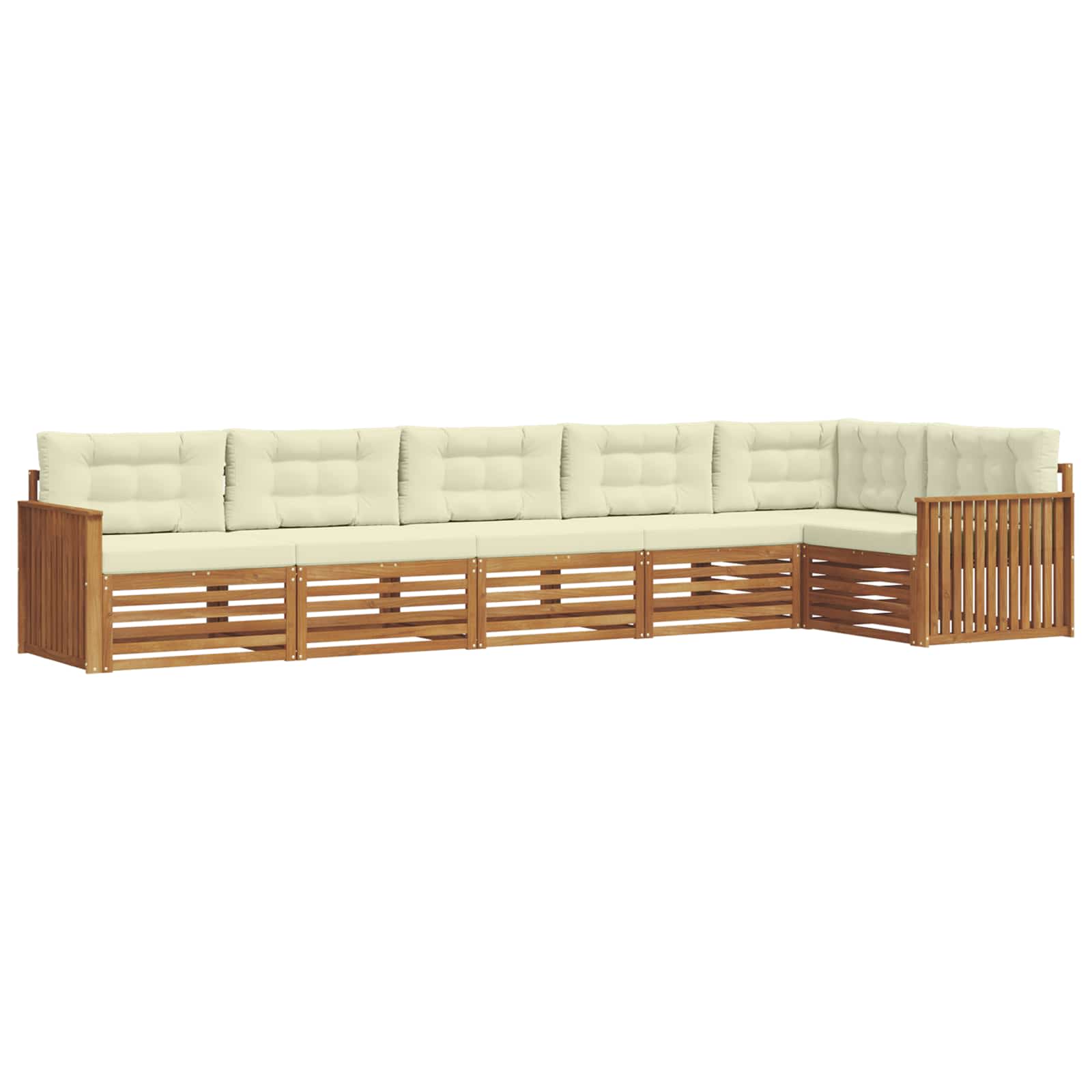 Buiten bankenset met kussen 6 pcs Natuurlijk en Crème is nu te koop bij PeponiXL, paradijselijk wonen!