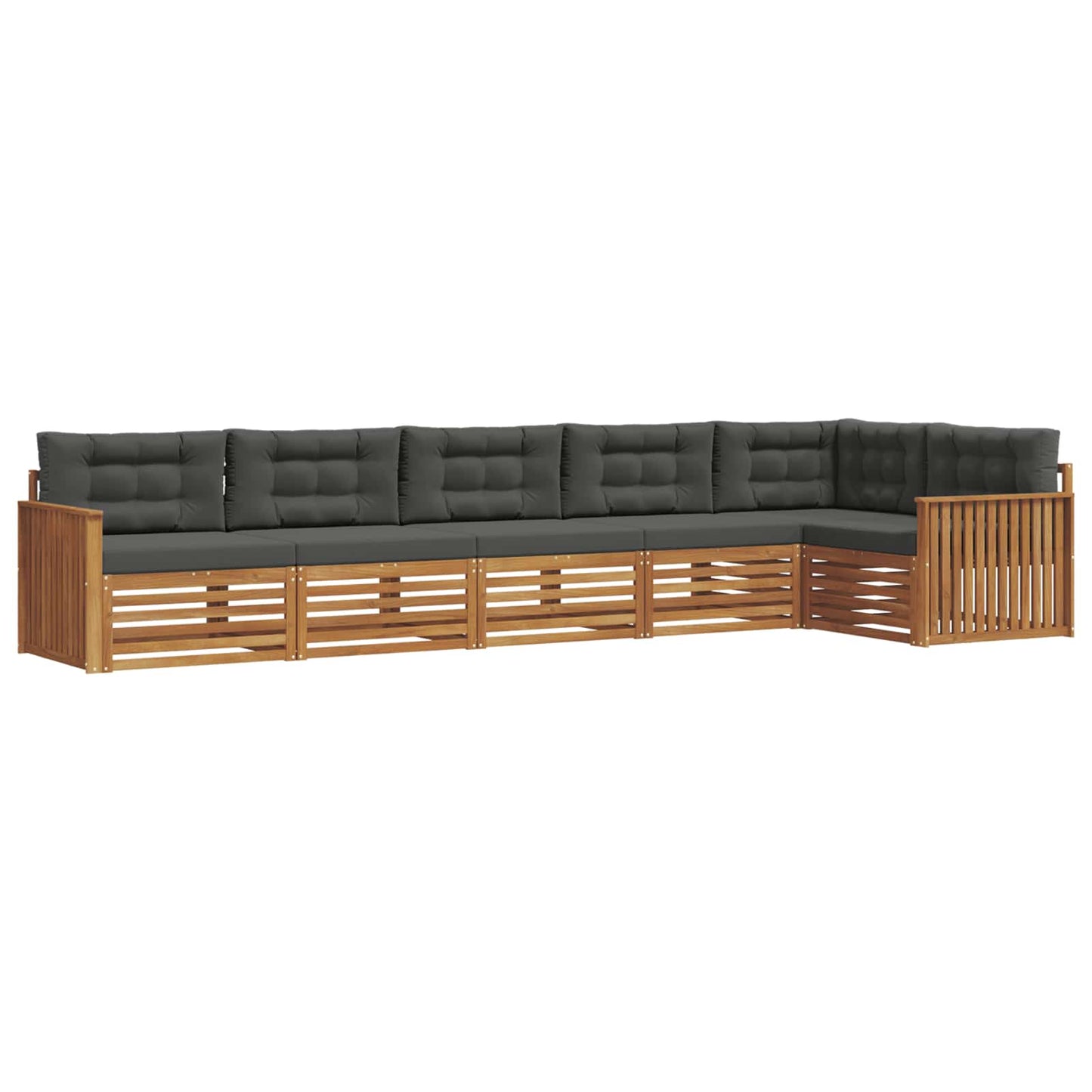 Buiten bankenset met kussen 6 pcs Natuurlijk en Antraciet is nu te koop bij PeponiXL, paradijselijk wonen!