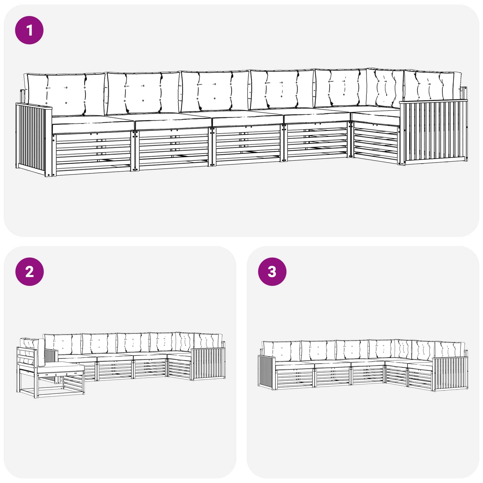 Buiten bankenset met kussen 6 pcs Natuurlijk en Antraciet is nu te koop bij PeponiXL, paradijselijk wonen!